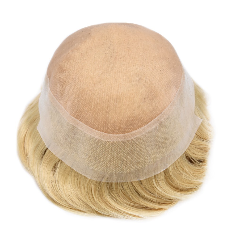 Mens Toupee Hairpiece Mono Poly Around Hair Replacement System for Men Wig Units