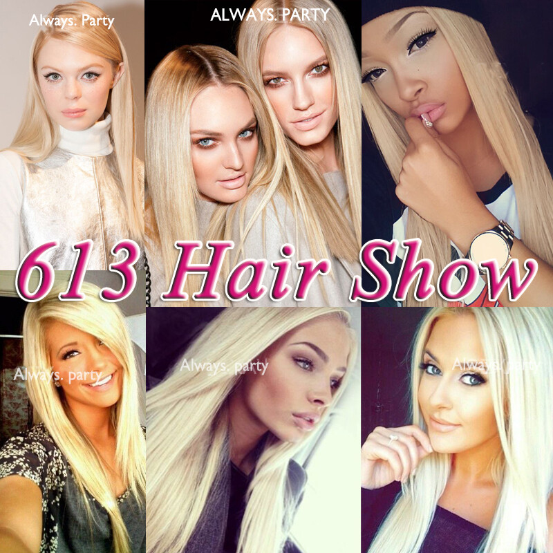 Blonde Virgin REMY Human Hair Extensions Doubel Weft Weave 100-300g with closure
