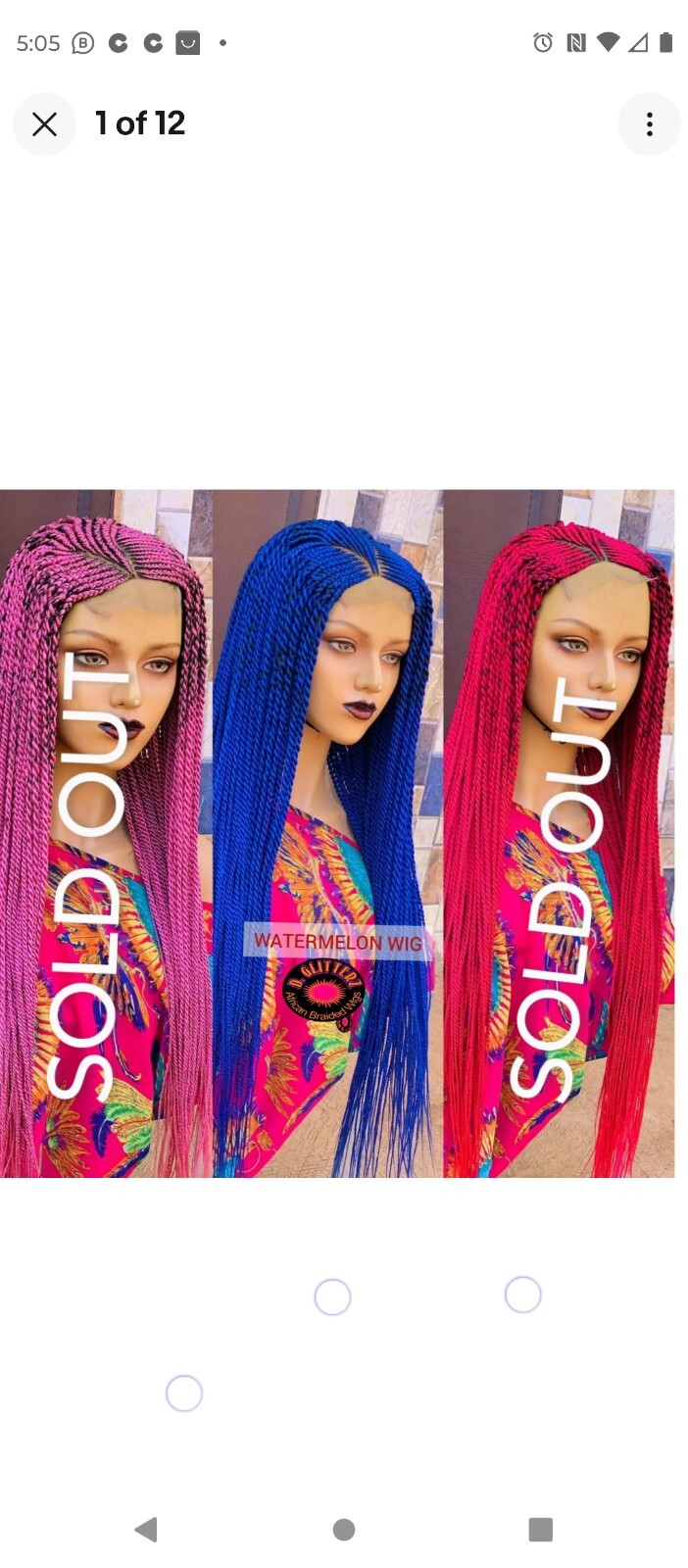 AFRICAN BRAIDED WATERMELON WIG 40″ (AVAILABLE COL BLUE)