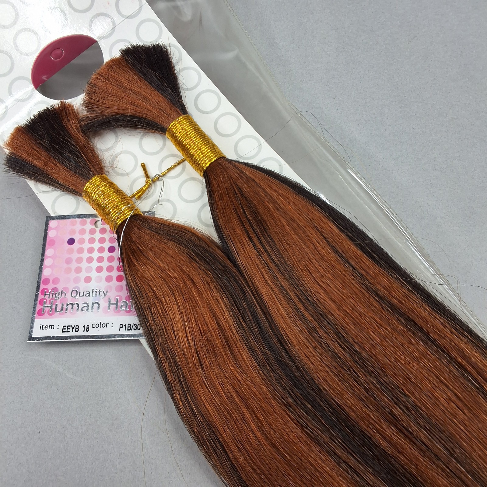 18” Yaki Bulk #F1B/30 Off Black & Honey Straight Micro Braiding Blend Hair