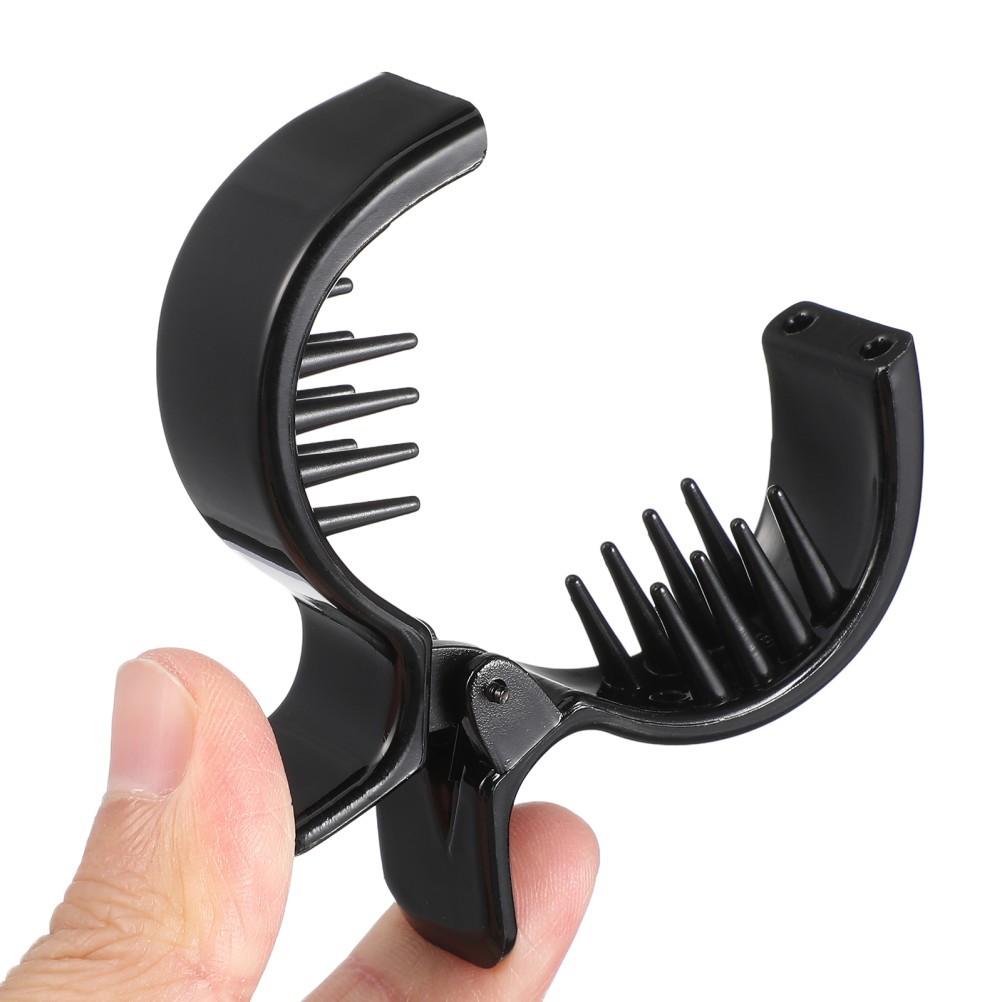 2Pcs Reusable Black Plastic Hair Bun Holder Claws for Thick Hair Ponytails