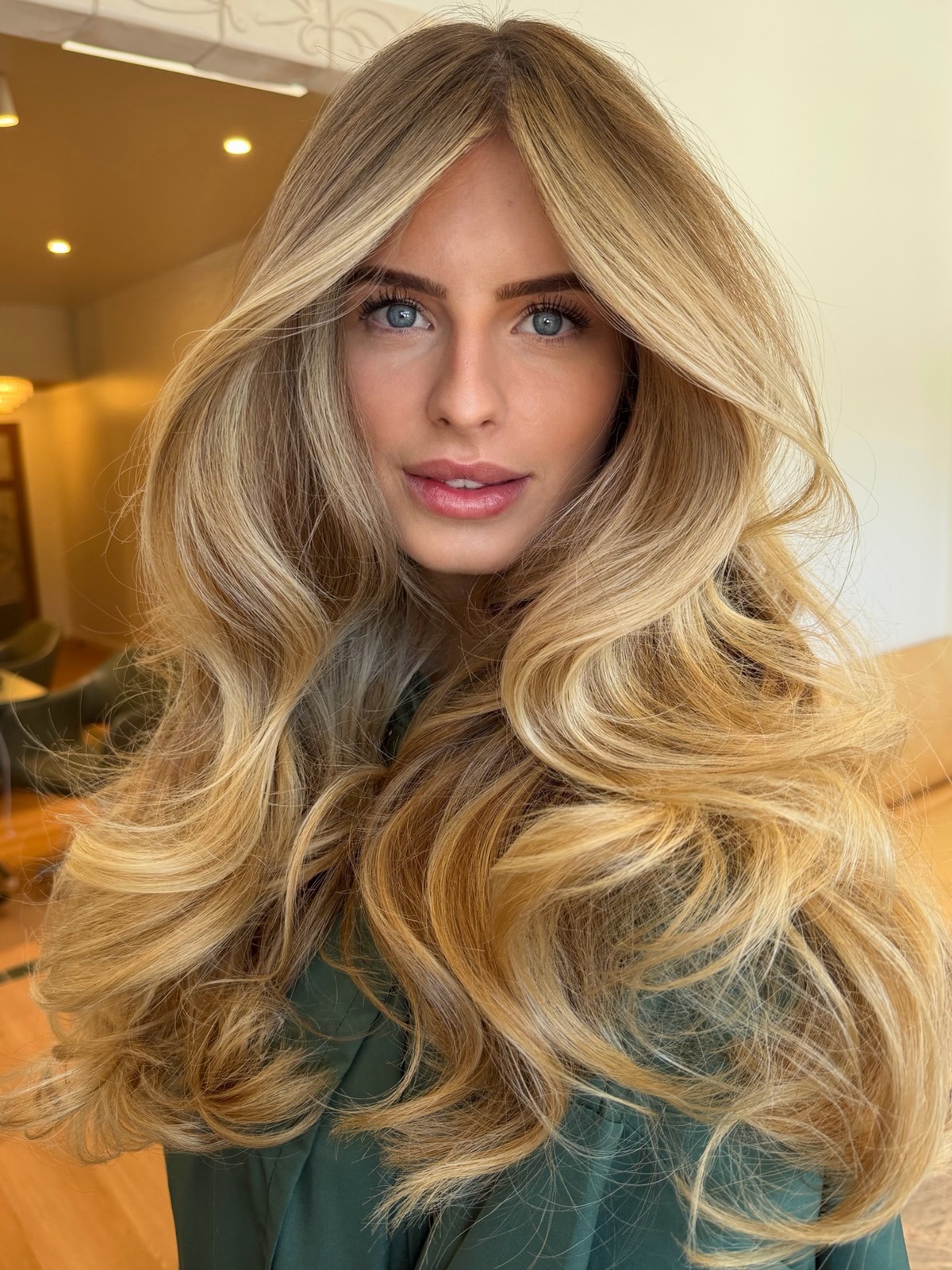 Balayage Golden Blonde Ash Brown Highlight Lace Front 100% Human Hair Wigs