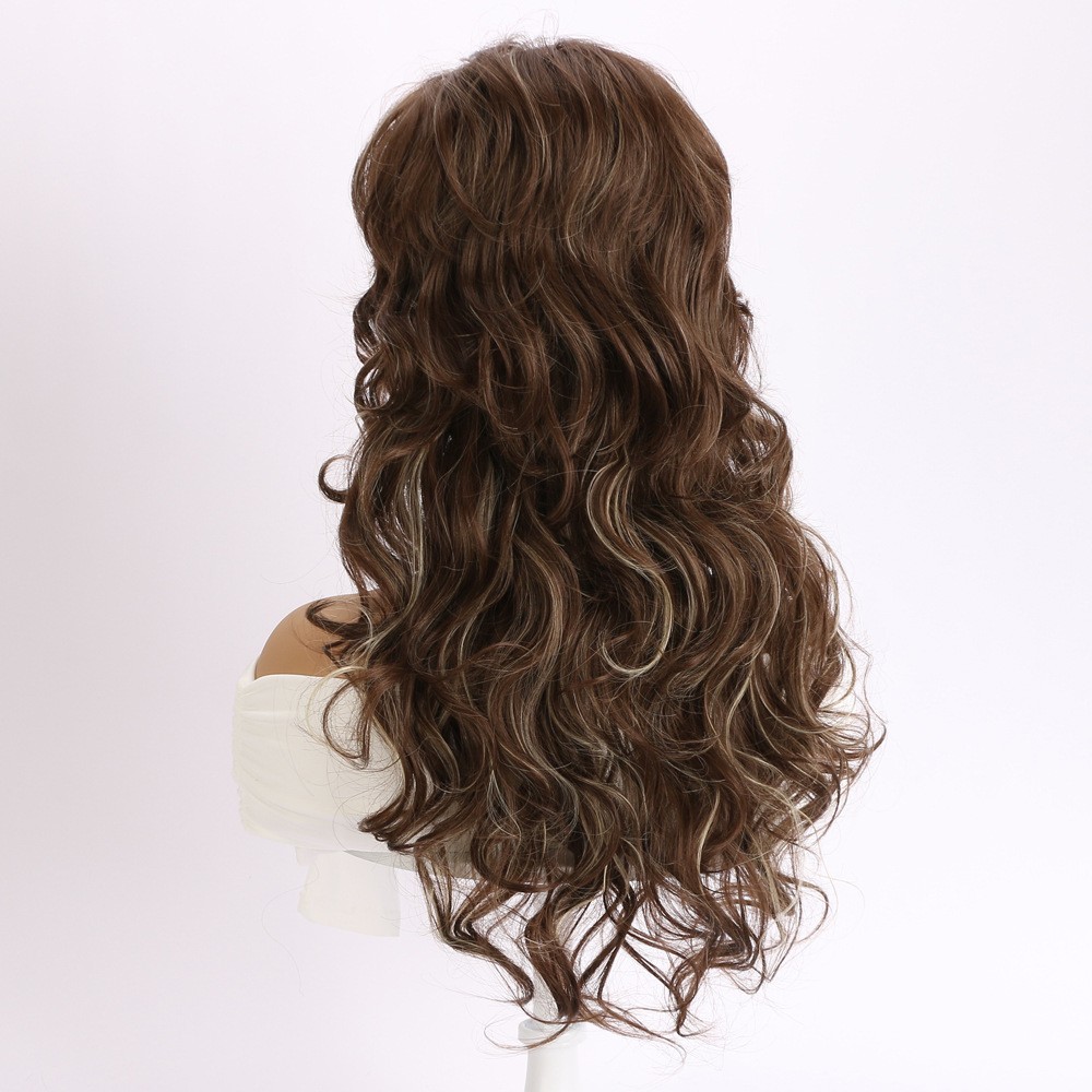 20″ Brown Blonde Long Wavy Wig Heat Resistant Synthetic Women Cosplay Party Wig