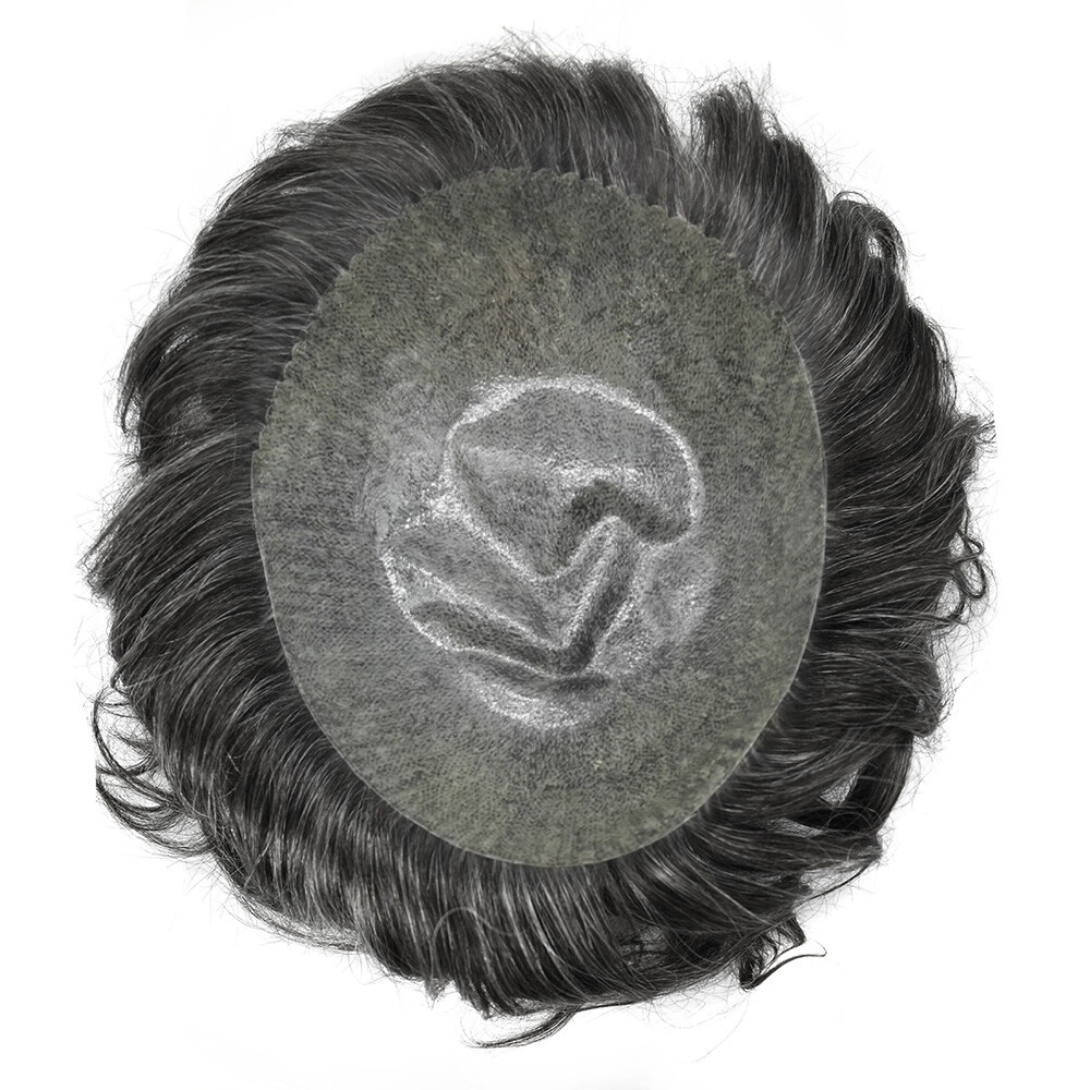 Mens Hair Replacement System Full Poly Thin Skin Toupee Units Human Hair Piece