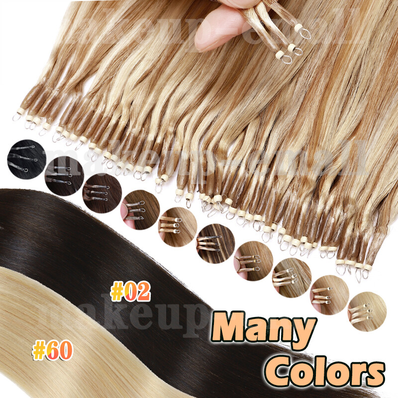 Nano Ring Tip Thick 100% Remy Human Hair Extensions 200g Micro Loop Ring Beads