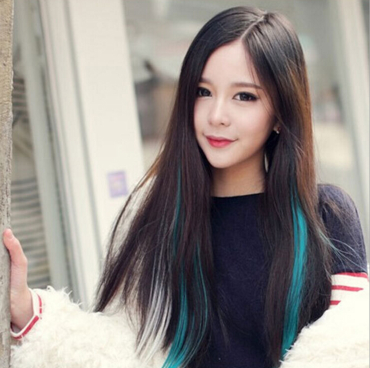 21″ Neon Color Clip-on Hair Extensions Rainbow Party Cosplay Anime Halloween