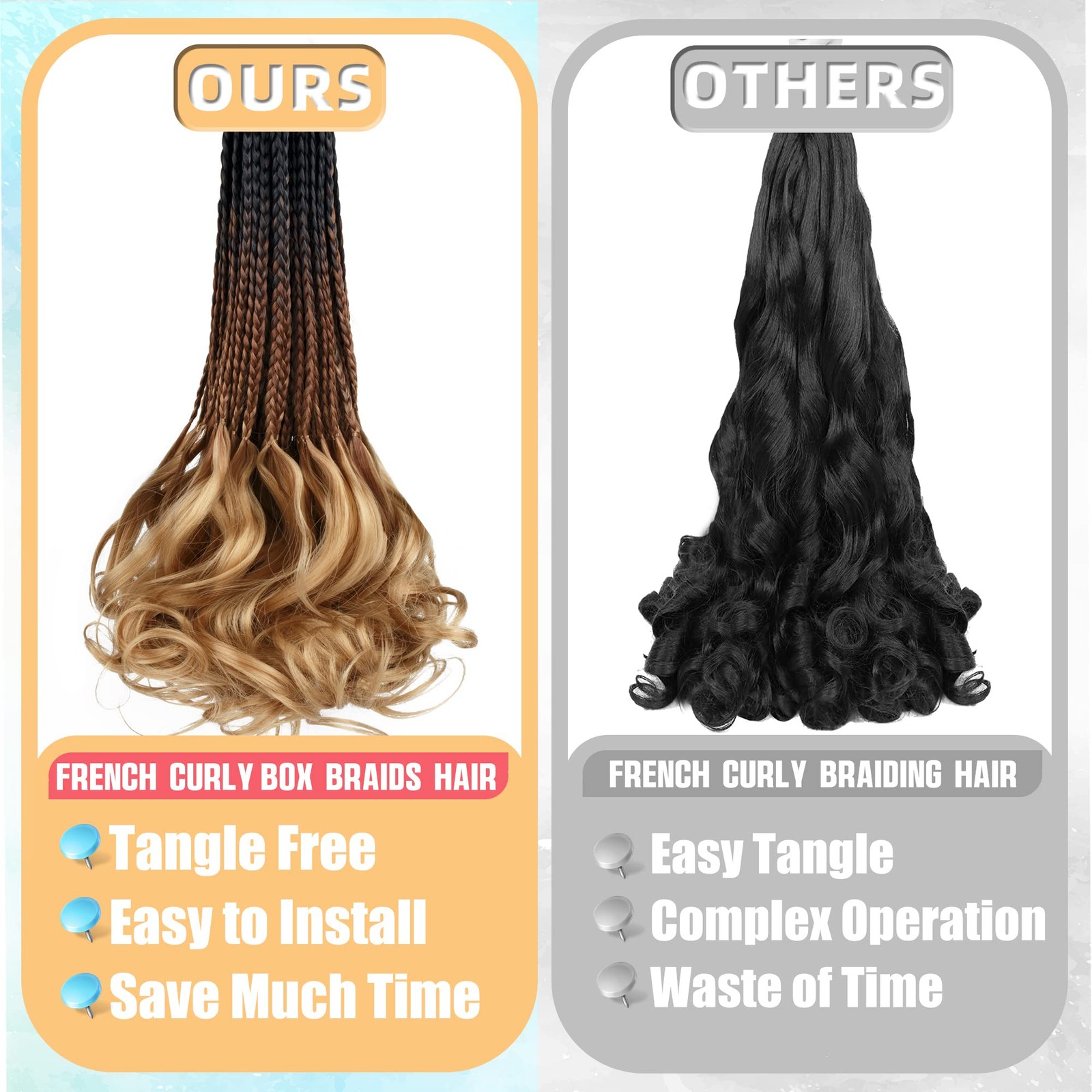 Hahoness French Curl Braids Crochet Hair For Black Women – 14 Inch 8 Packs