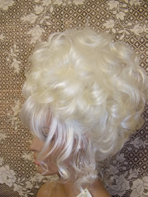 **WIG WIGS DRAG STRIKING SEXY WHITE BANGS UPDO PARTY