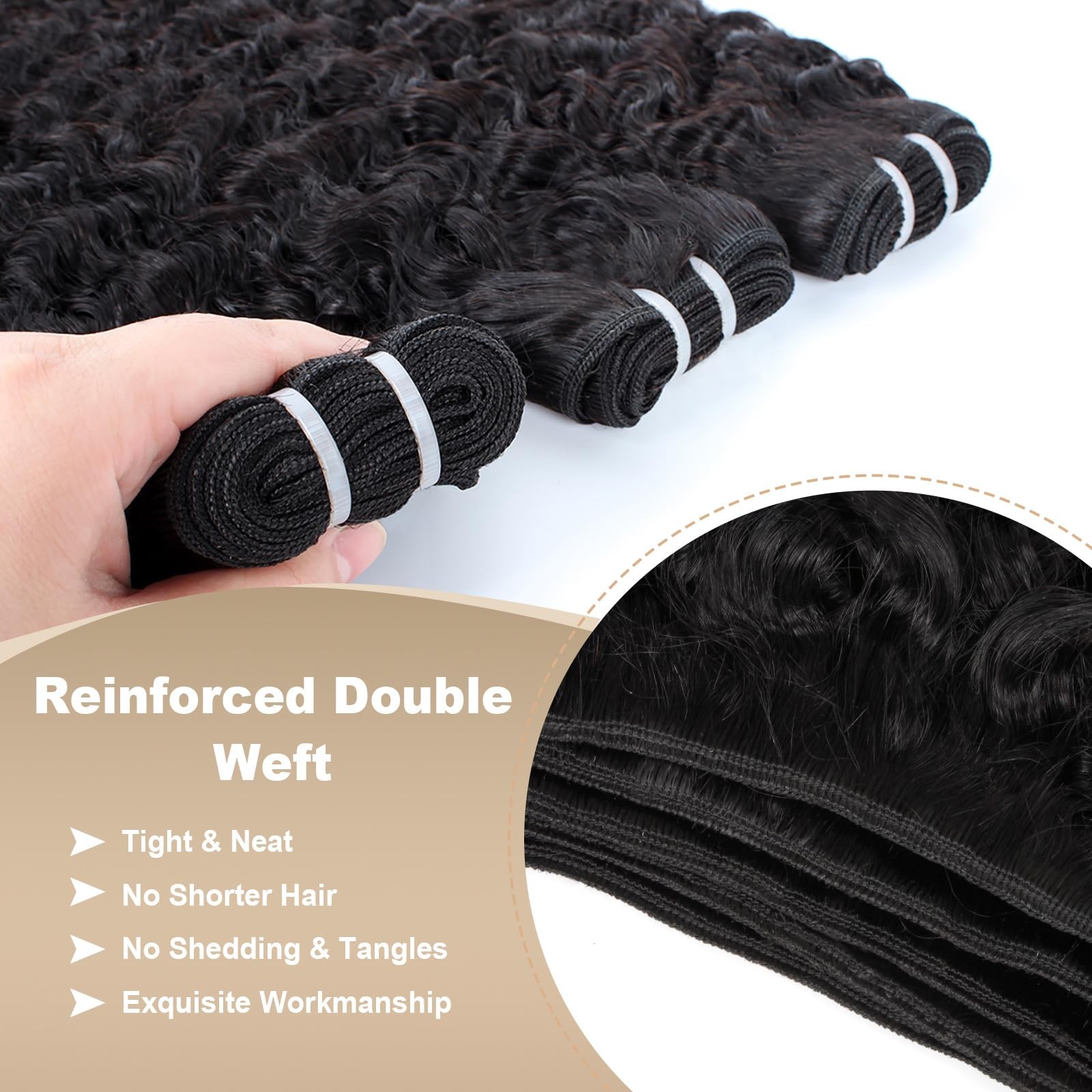 Rilago Burmese Curly Bundles Human Hair 20 Inch 12A Water Wave 1 Bundle 100