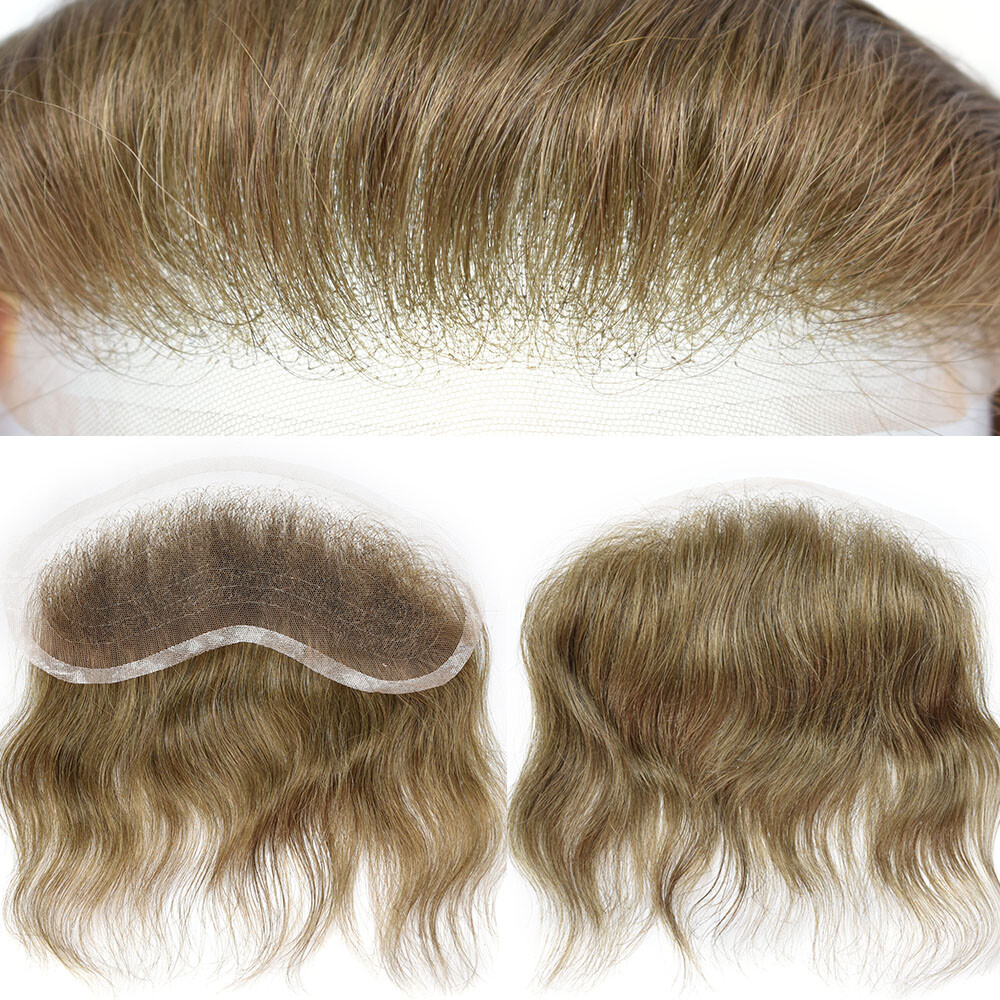 Full French Lace Mens Frontal Hairpiece for Receding Hairline Human Hair Natural