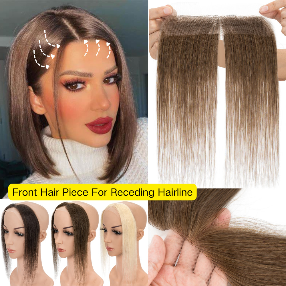 Women Hairline Receding Replacement Topper Hairpiece Cover-up Hair Patch Lace/PU