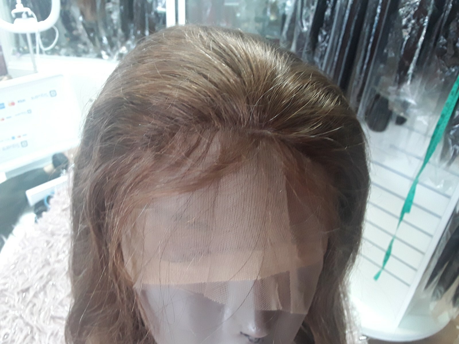 12A 22″BRAZILIAN GLUELESS SILK BASE TOP FULL LACE WIG STRAIGHT COLOR 6# 180% DEN