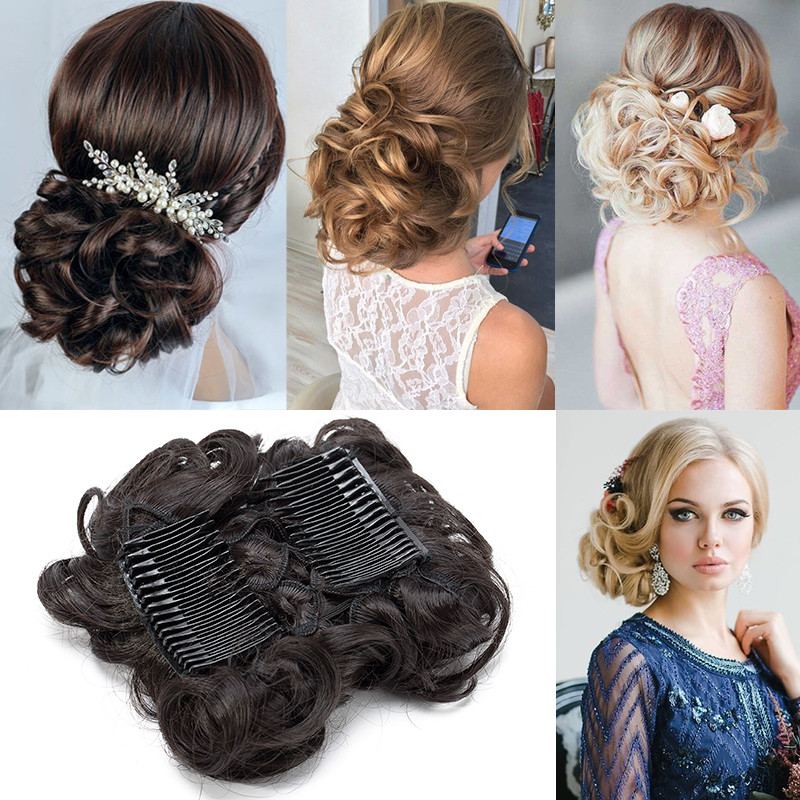 Large Thick Curly Bun Hair Piece Scrunchie Updo Clip in Hair Extensions as Real