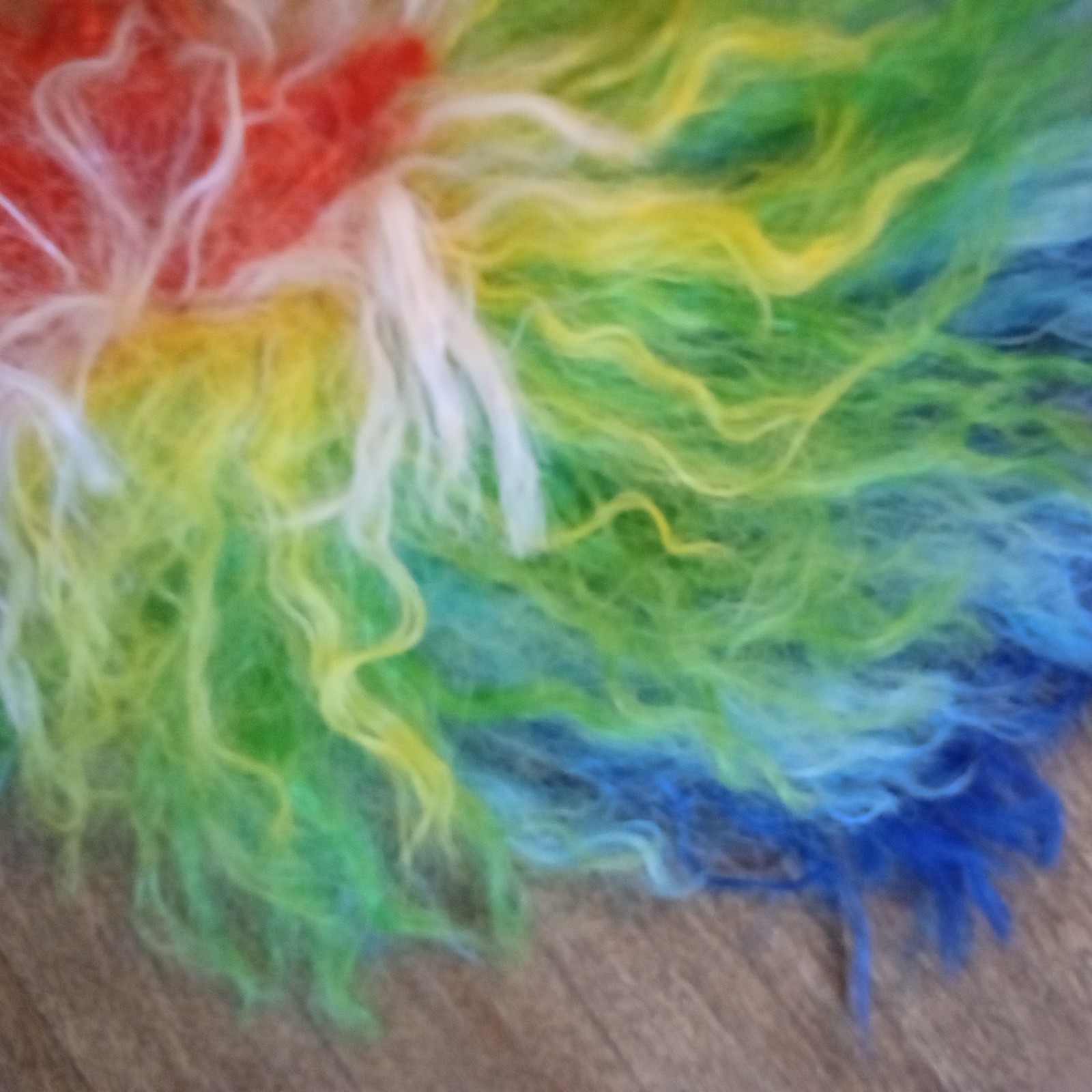 NOS VTG RARE WILD 80’s Japan DELUX, Rainbow LGBTQ Gay Pride MULLET WIG LG/XLG