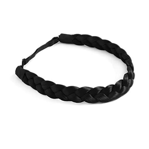 Hairband, 3 Strands Synthetic Braided Headband, Classic Chunky -strand braids Q