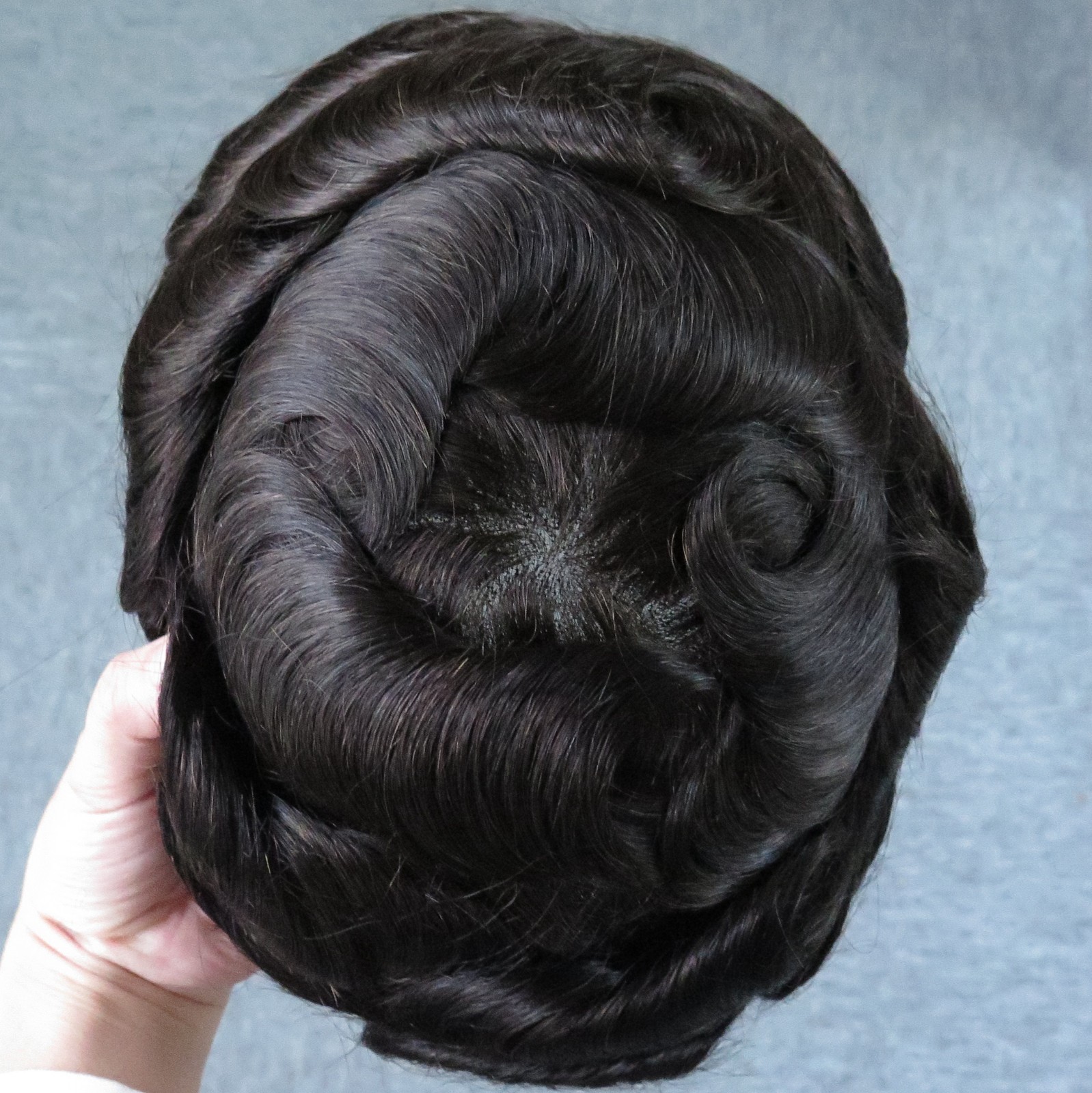 Toupee for Men Human Hair System French Lace Front Mono Hair Versalite 6X9 #1B