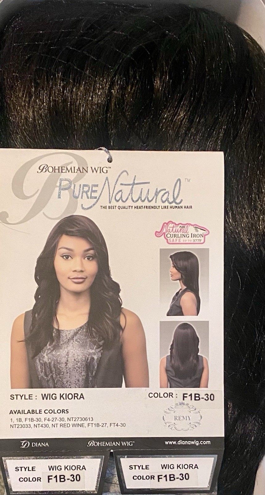 DIANA BOHEMIAN WIG KIORA F1B/30 Color Pure Natural Like Human Hair NEW