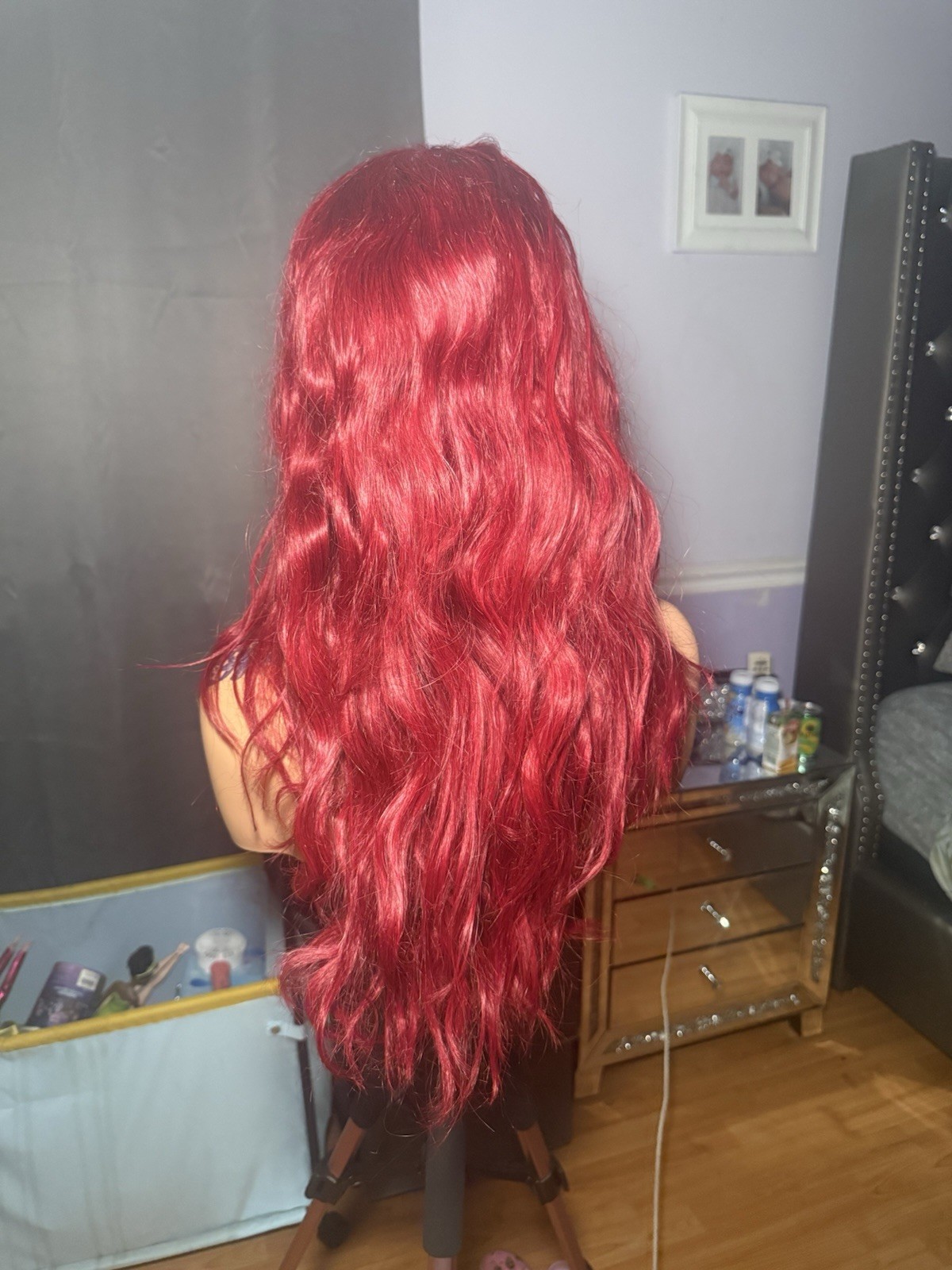 Cherry Burgundy Vivid Red Human Hair Wig