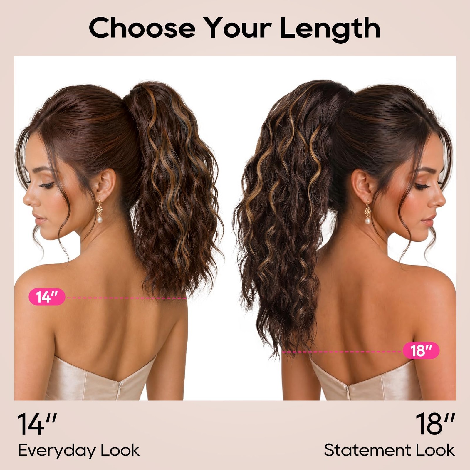 Ponytail Extension, 14 Inch Curly Claw Pony Tails Hair Extensions Clip in Pon…