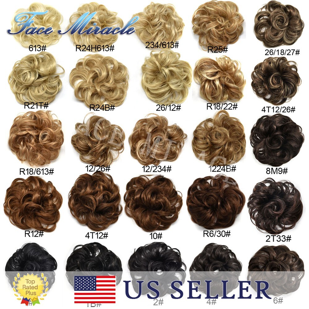 Curly Messy Hair Bun Women Hairpiece Scrunchie Updo Hair Extension As Human Hair