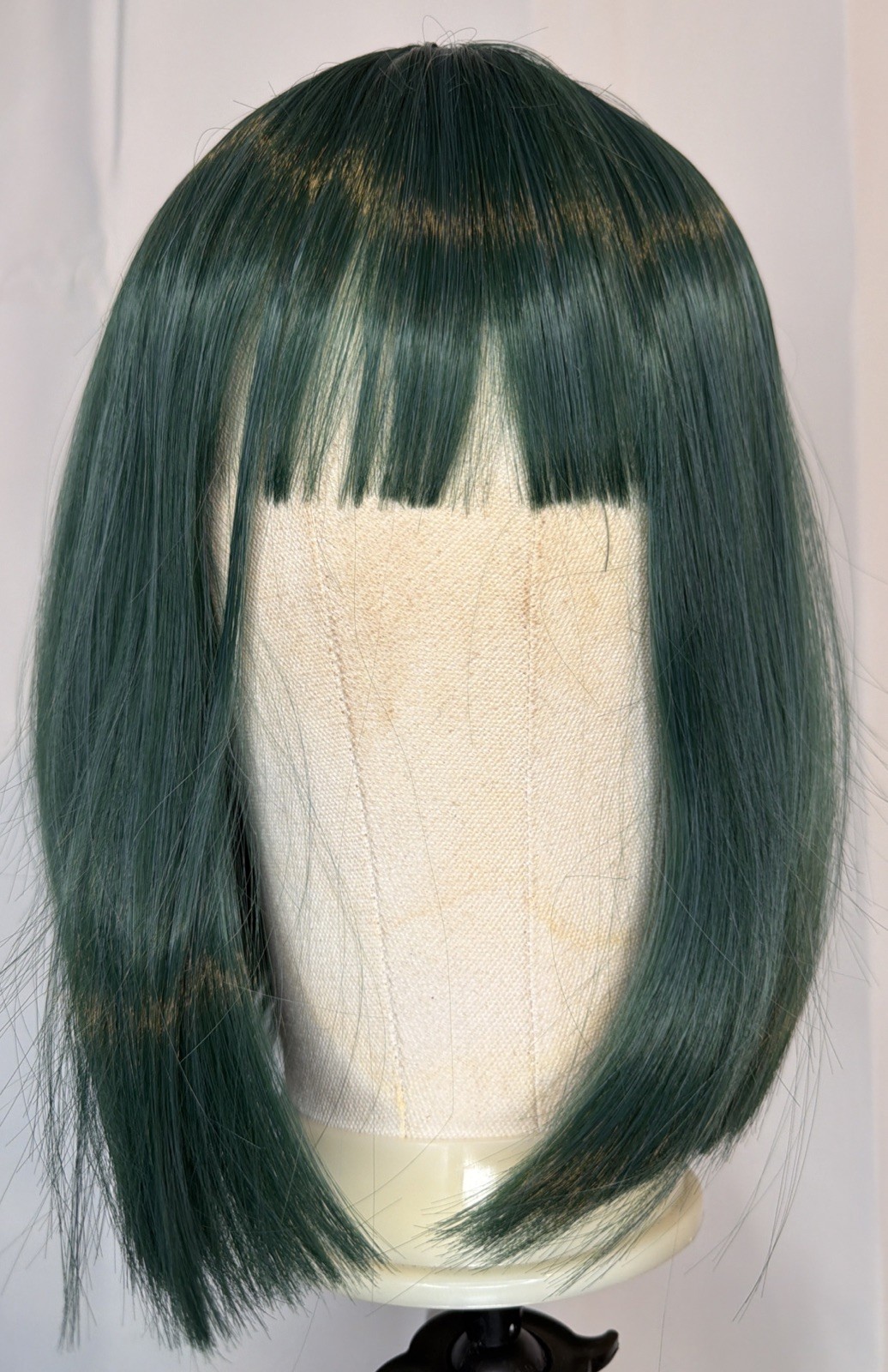 Short 12 Inches Straight Synthetic Cosplay Wig for Women Green – NEW
