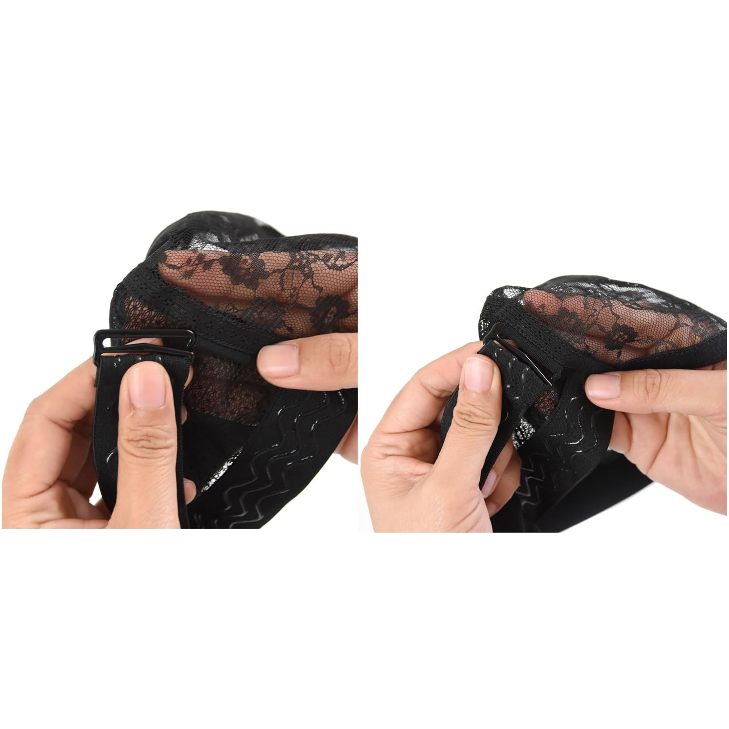 1 Pc Black Lace Mesh Weaving Wig Cap Silicone Grip Elastic Band with…