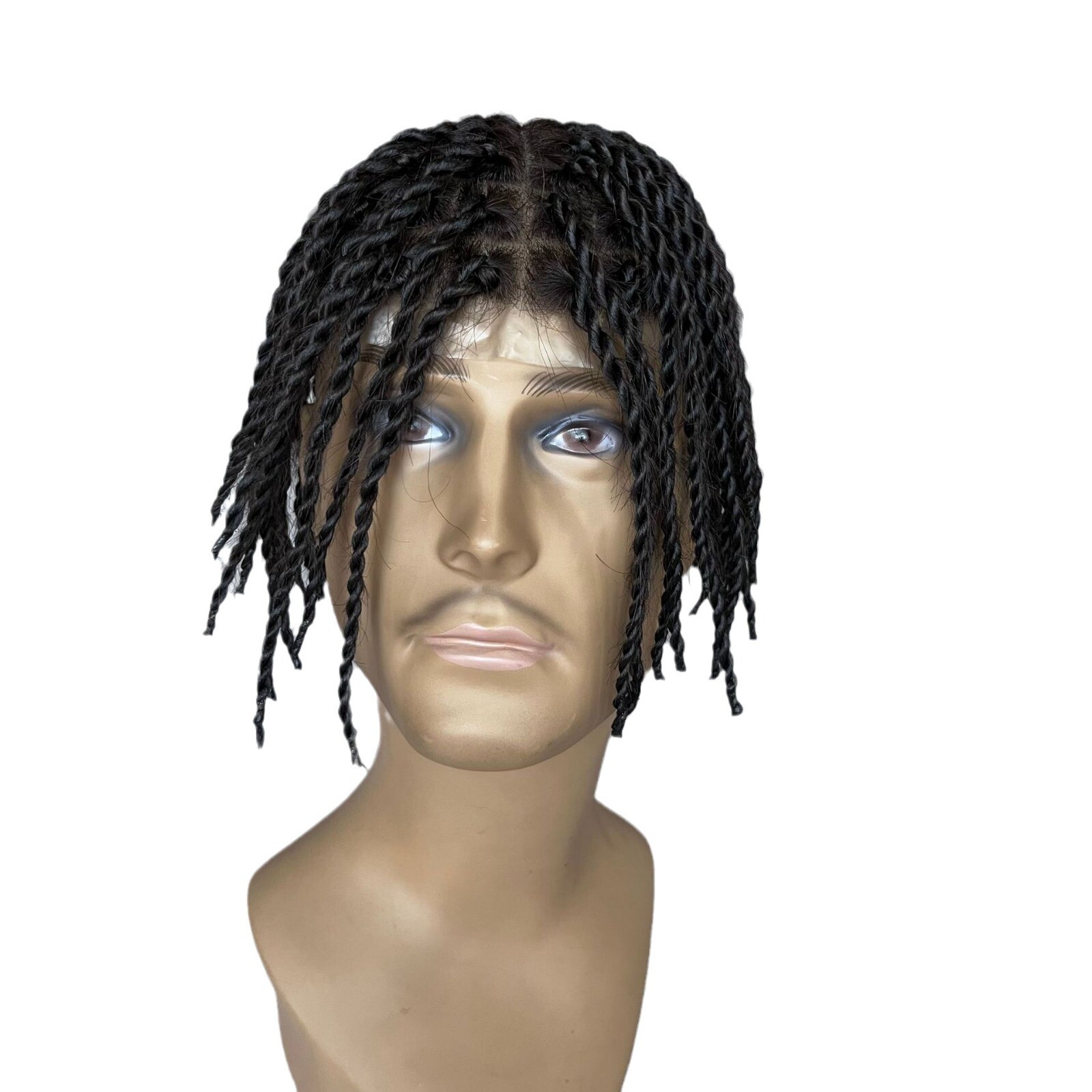 Afro Toupee For Black Men Twist Braids Pu Skin 100% Human Hair 10inch 8×10“