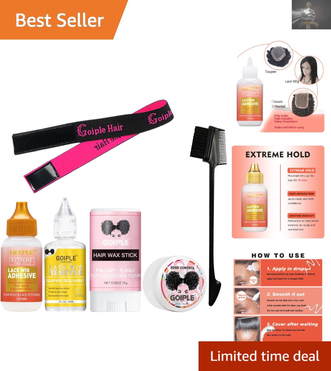 Fast-Drying Wig Adhesive Kit – Skin-Friendly and Waterproof for Everyday Use