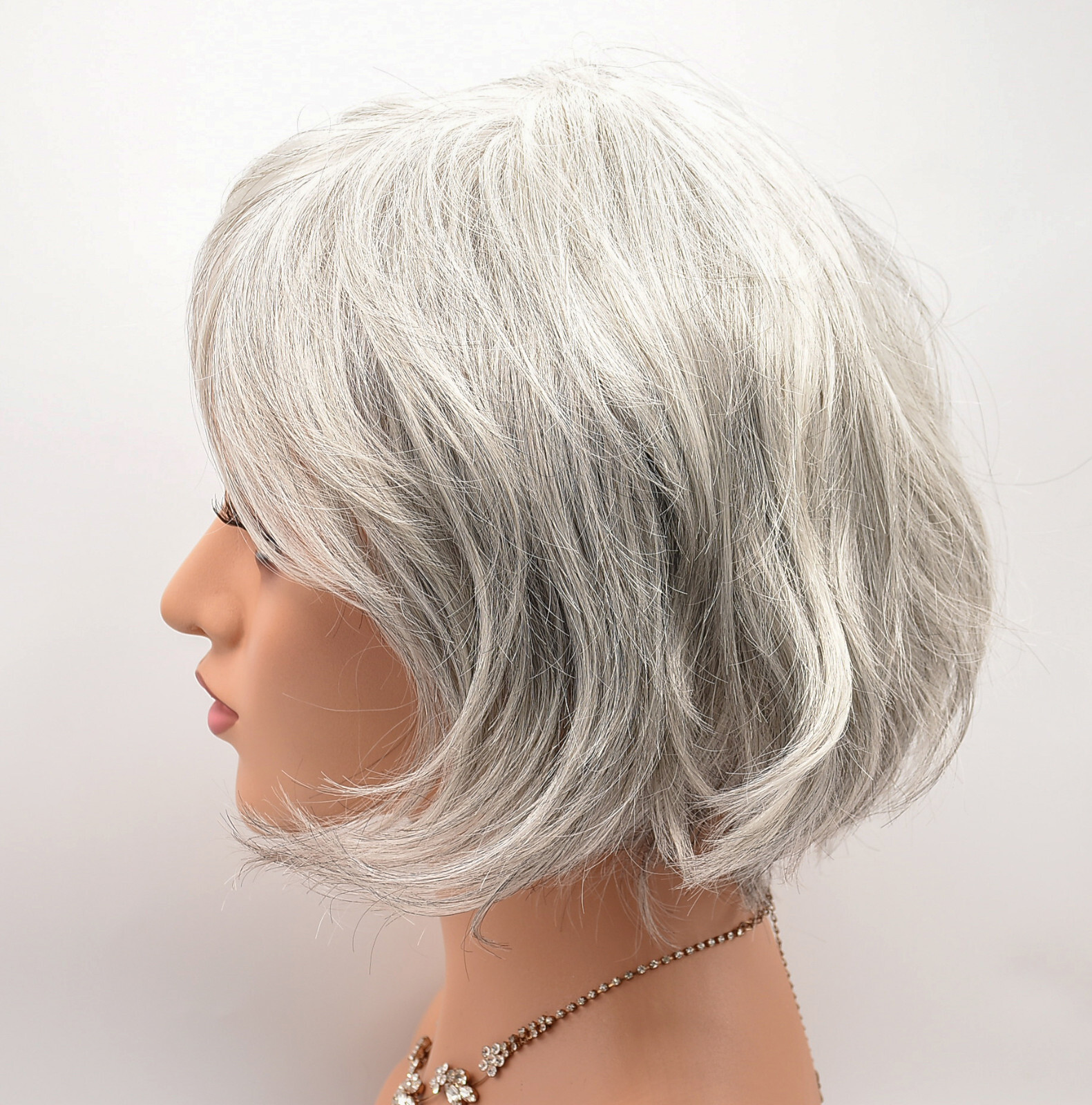 MARSHA Wig by ENVY, Medium Grey, *CLEARANCE!* Mono Top & Lace Front