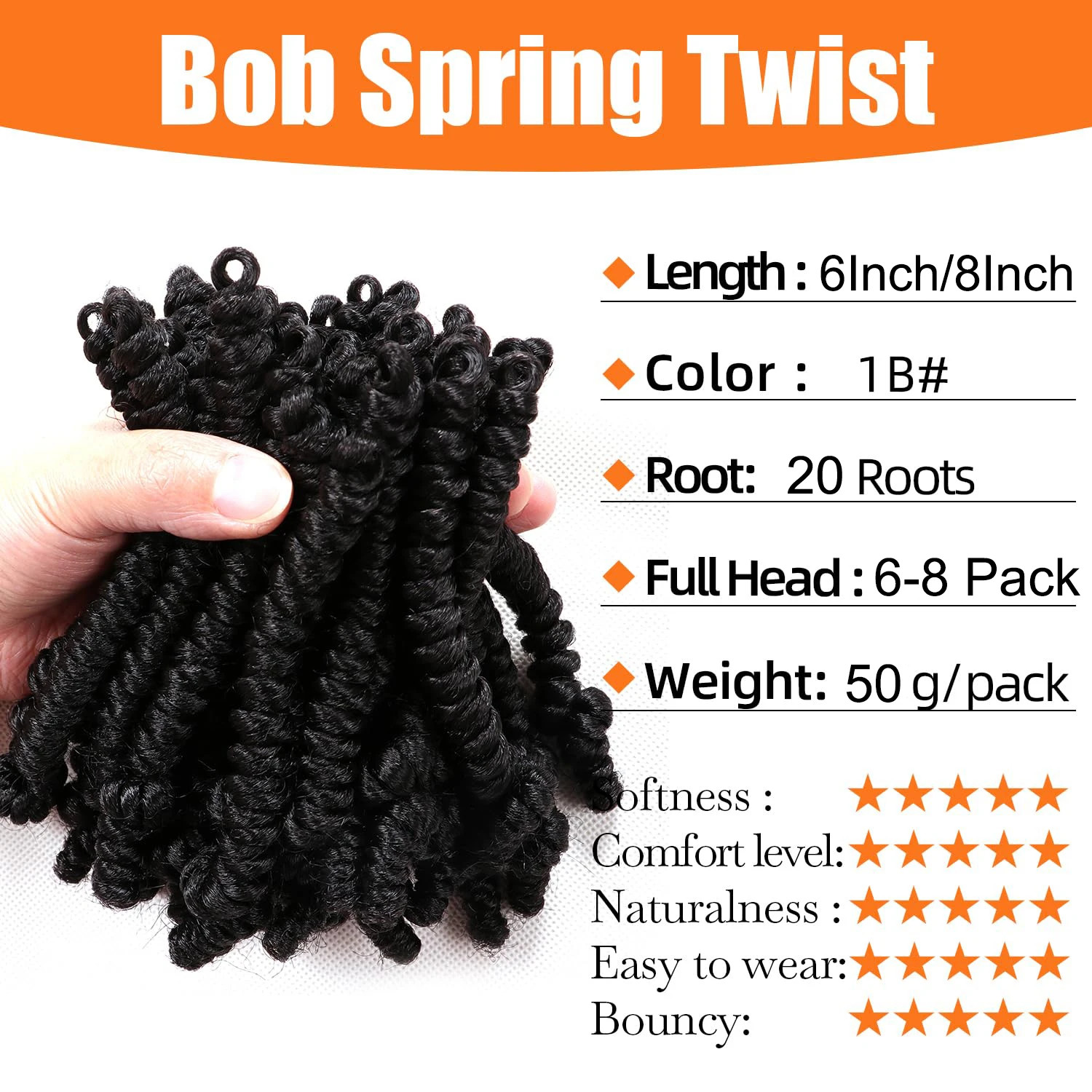 Passion Spring Twist Crochet Hair Pretwisted Pre Looped Braids Hair Extensions