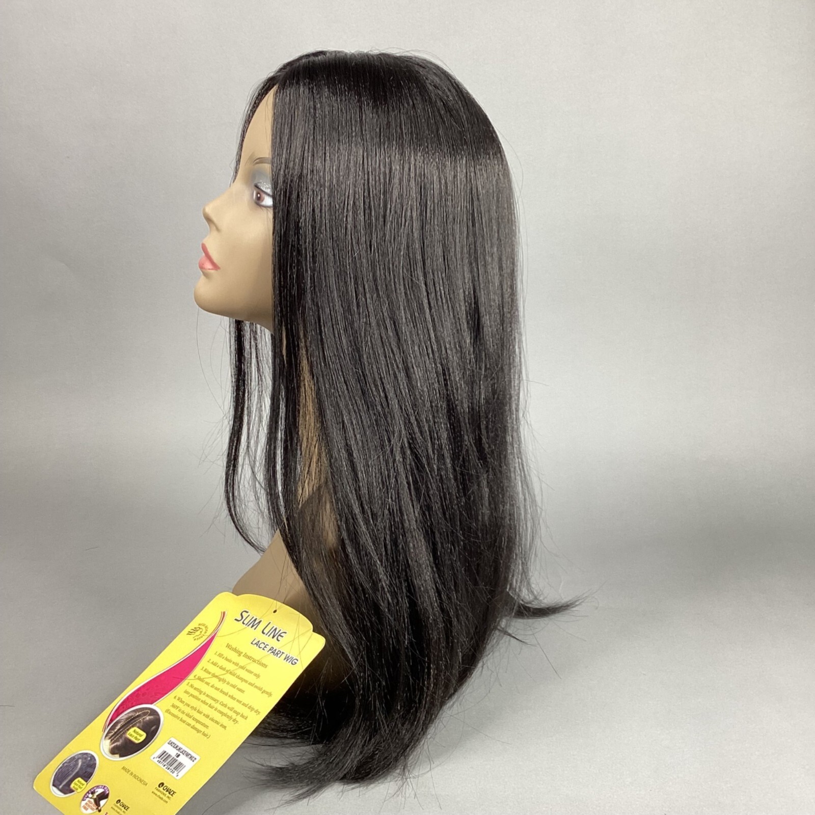Slim Line SLW32 Wig #1B Off Black Lace Part Heat Safe Synthetic Classic Cap