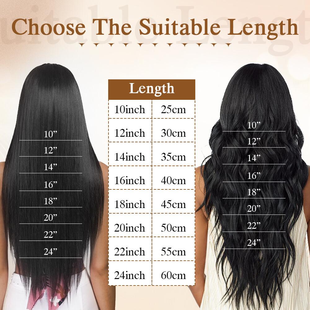 100% Real Natural Full Head Clip in Hair Extensions 8Pcs Straight Wavy Synthetic