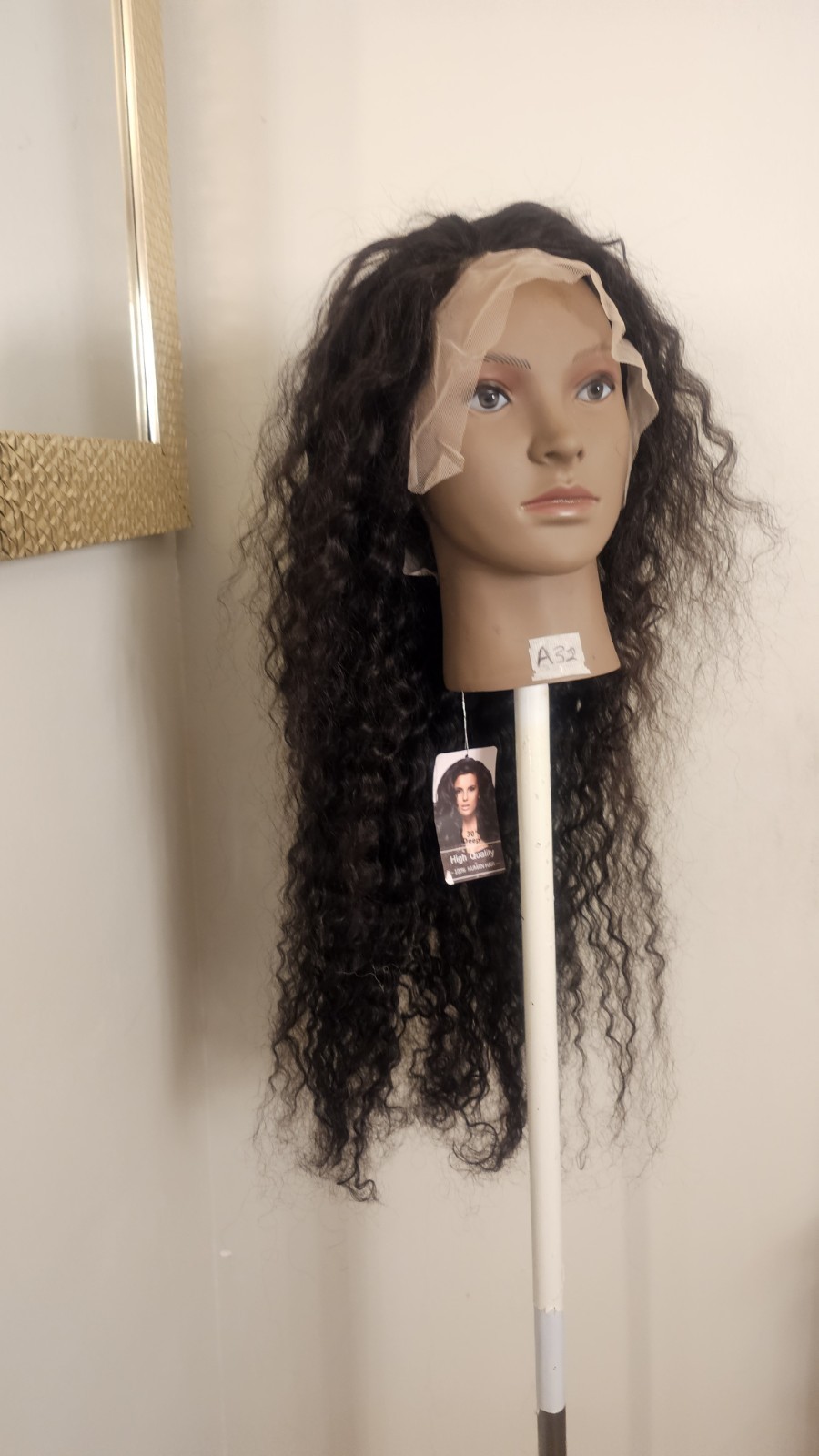 High Quality regular 24 ” waterwave 100% Virgin Human Hair Lace front Wig. 13×6
