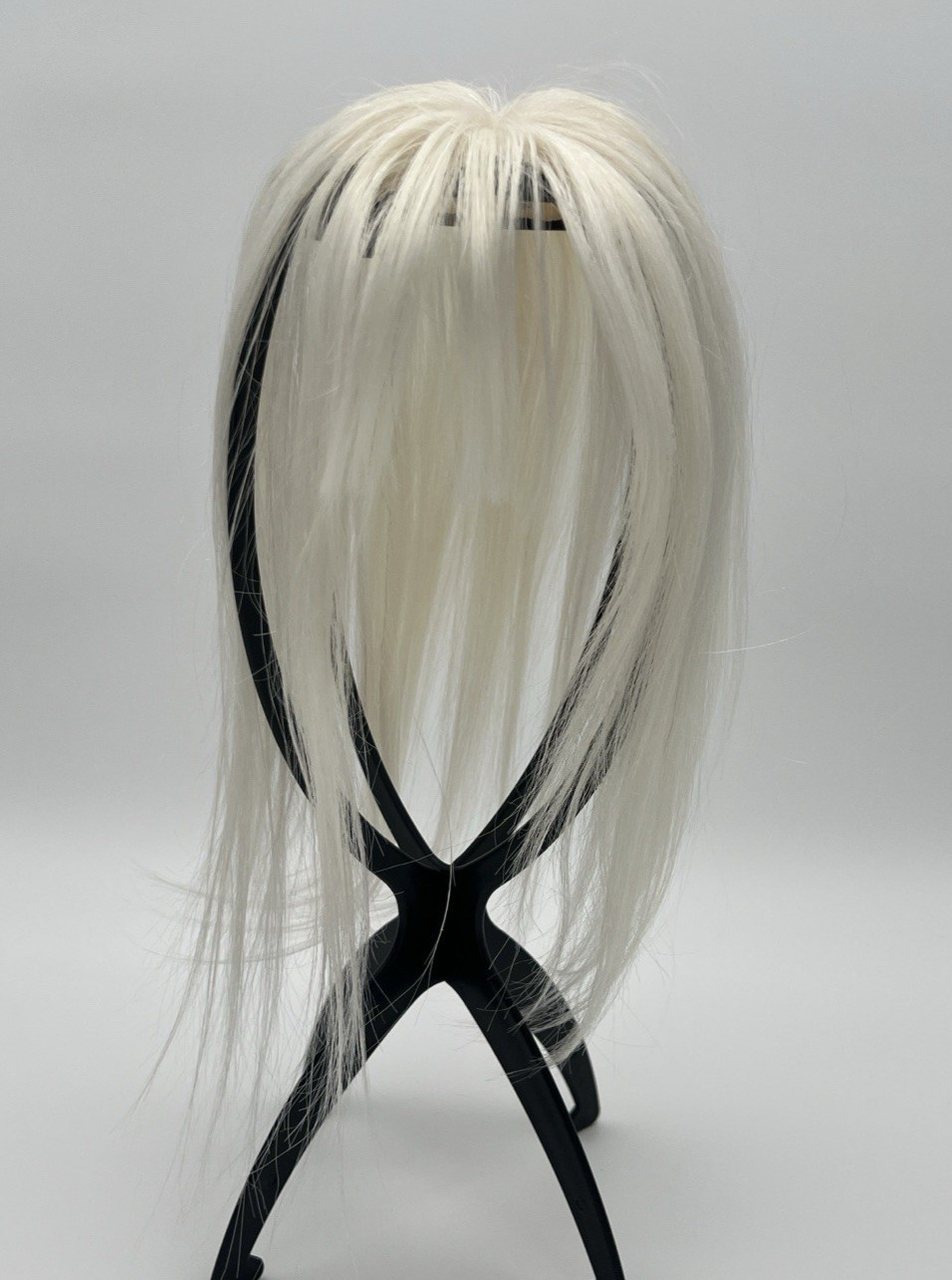 White Blonde 100% Human Hair 12in Women Hair Topper