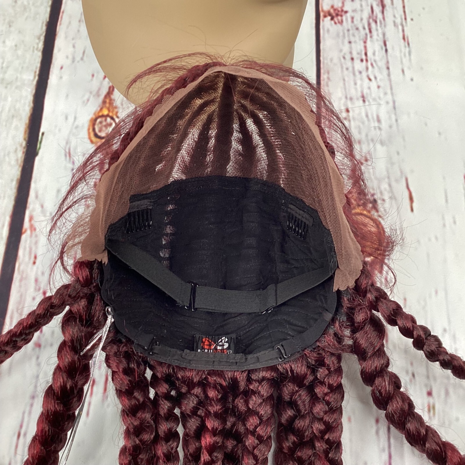 Larissa TT1B/Burgundy 26” Insta-braid Braided Lace Front Wig New Synthetic
