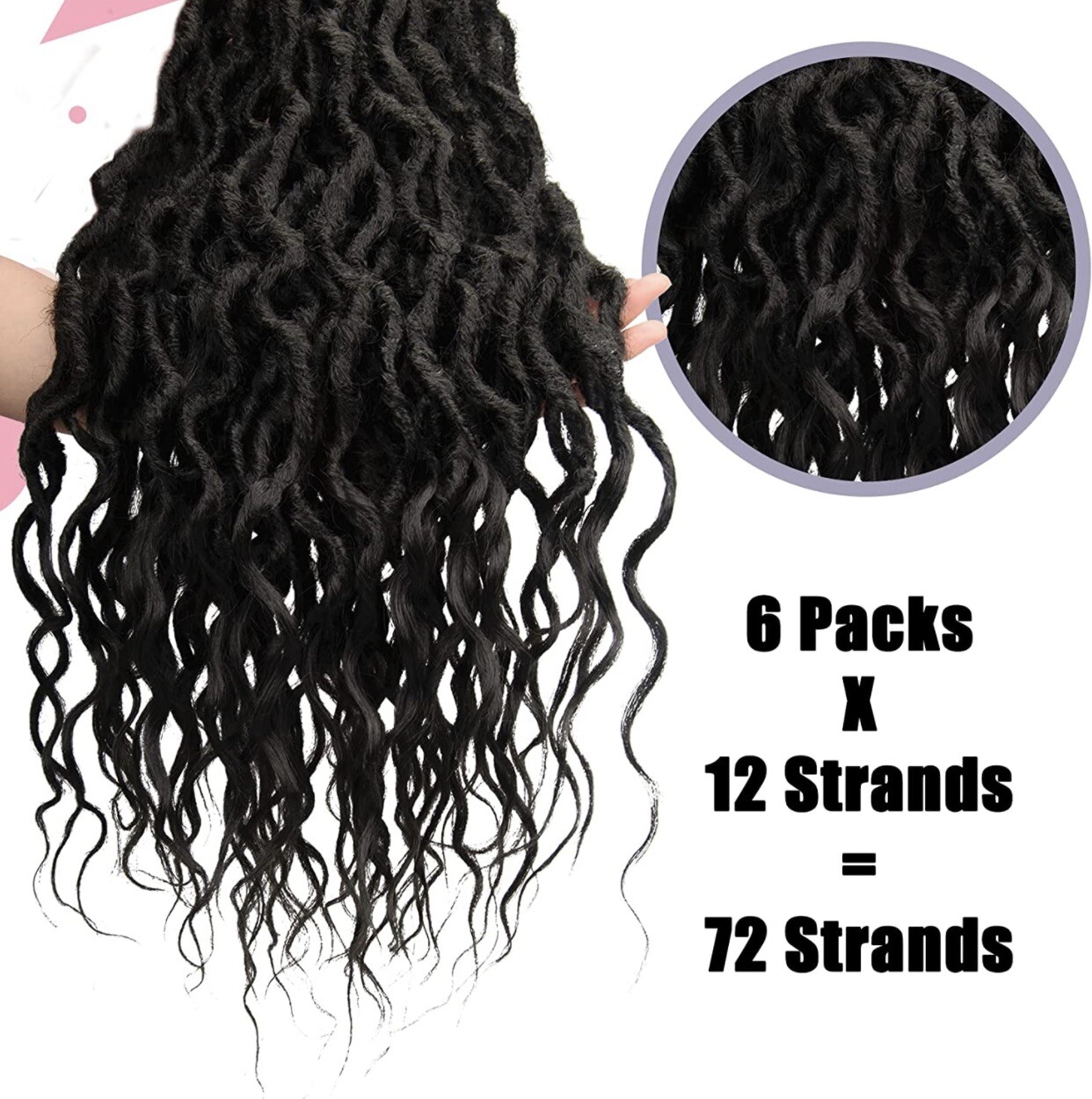 Hahoness Crochet hair 16 Inch 6 Packs Black