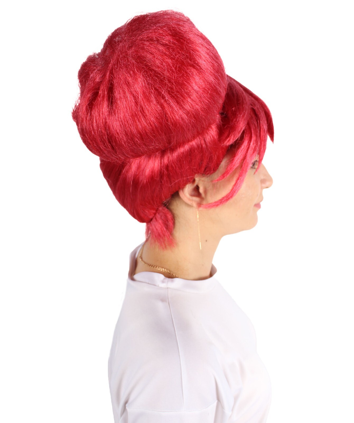 HPO Adult Women’s Japanese Magical Girl red Bun Wig, Best for Halloween,