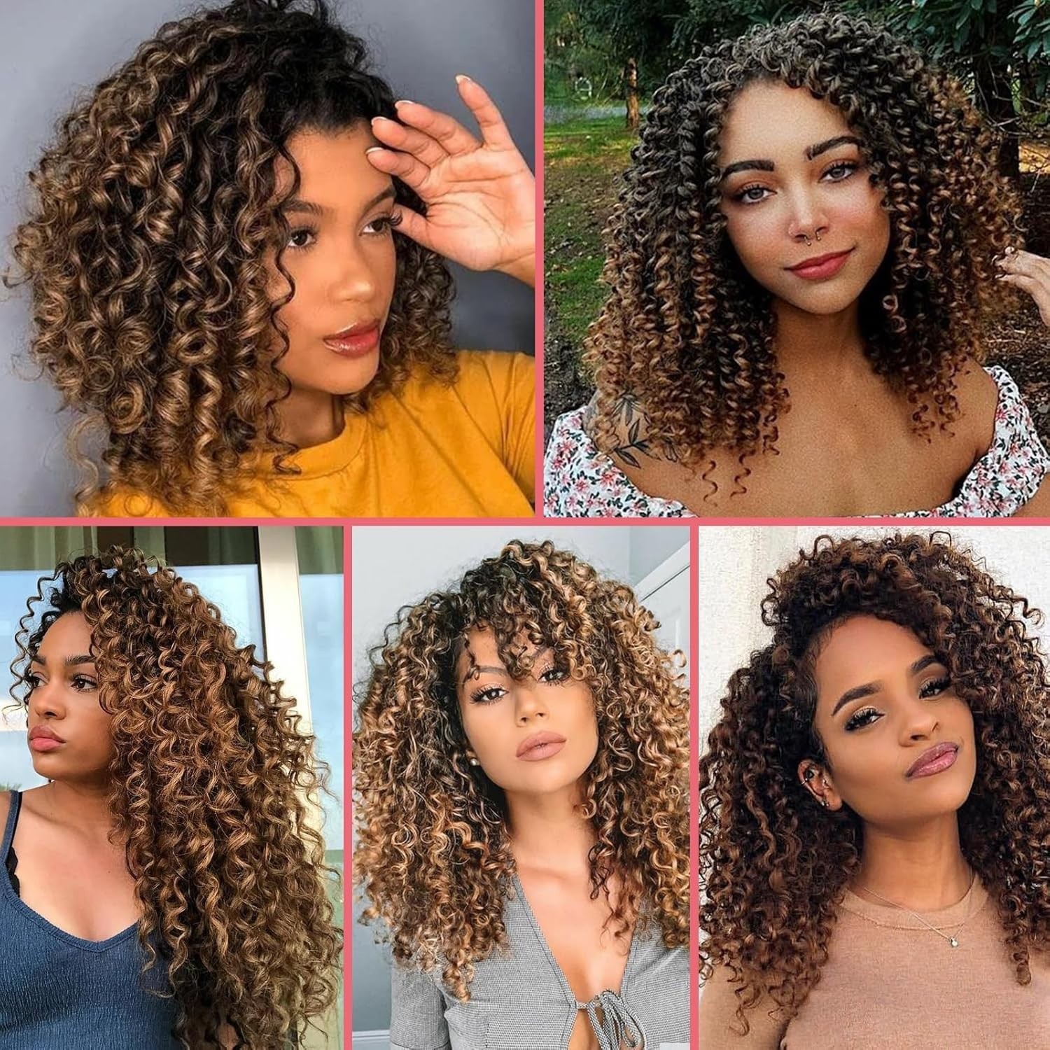 Leeven Gogo Curl Crochet Hair 6 Inch 8 Packs Black Ocean Wave Crochet Hair Pr…