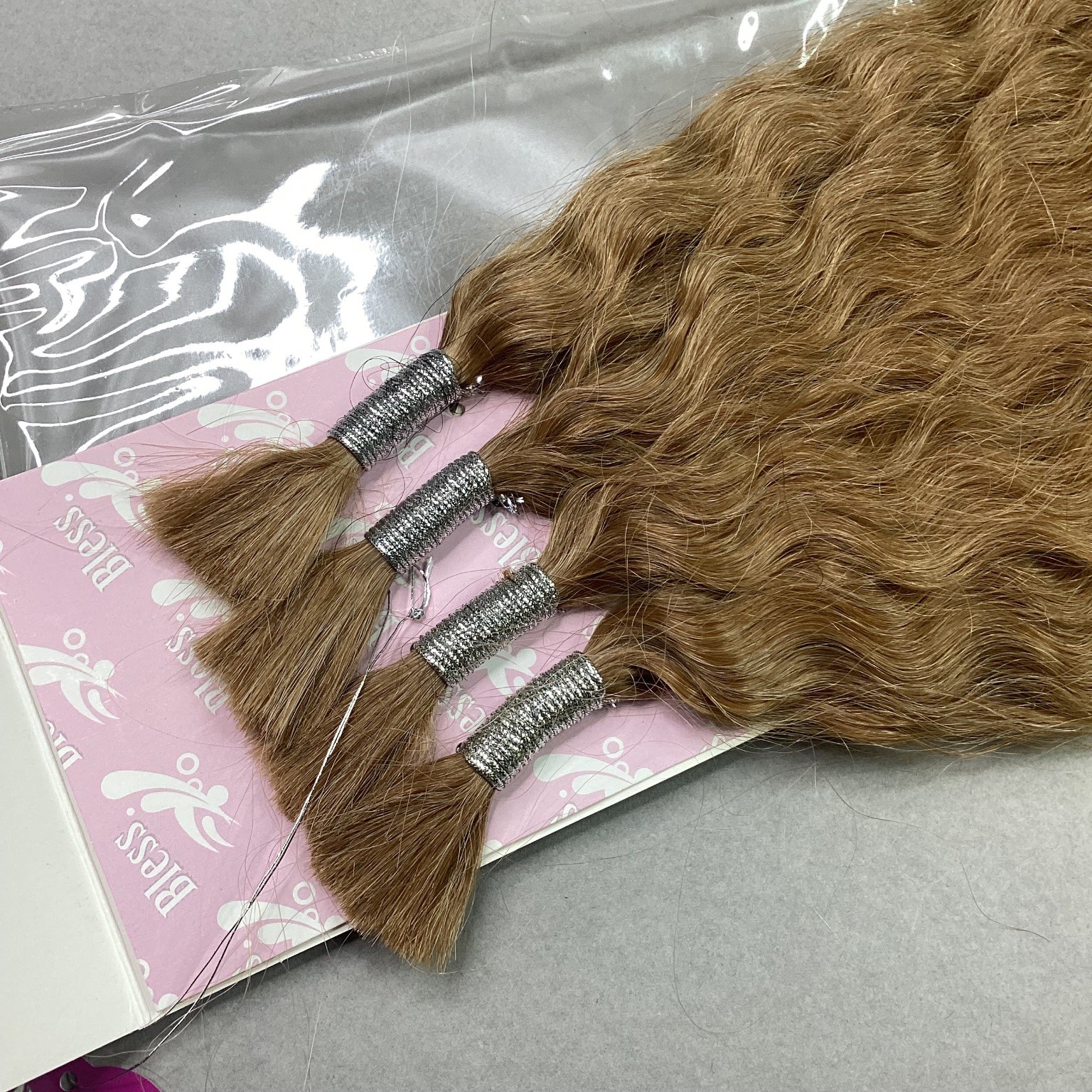 Bless Super Bulk 100% Human Hair Extensions 16″ Color 27 Wavy Tangle Free