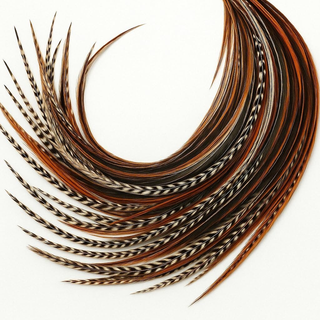 Sexy Sparkles 25 Hair Feathers Extensions Kit, 7″-13″ Rooster Feathers for Hair