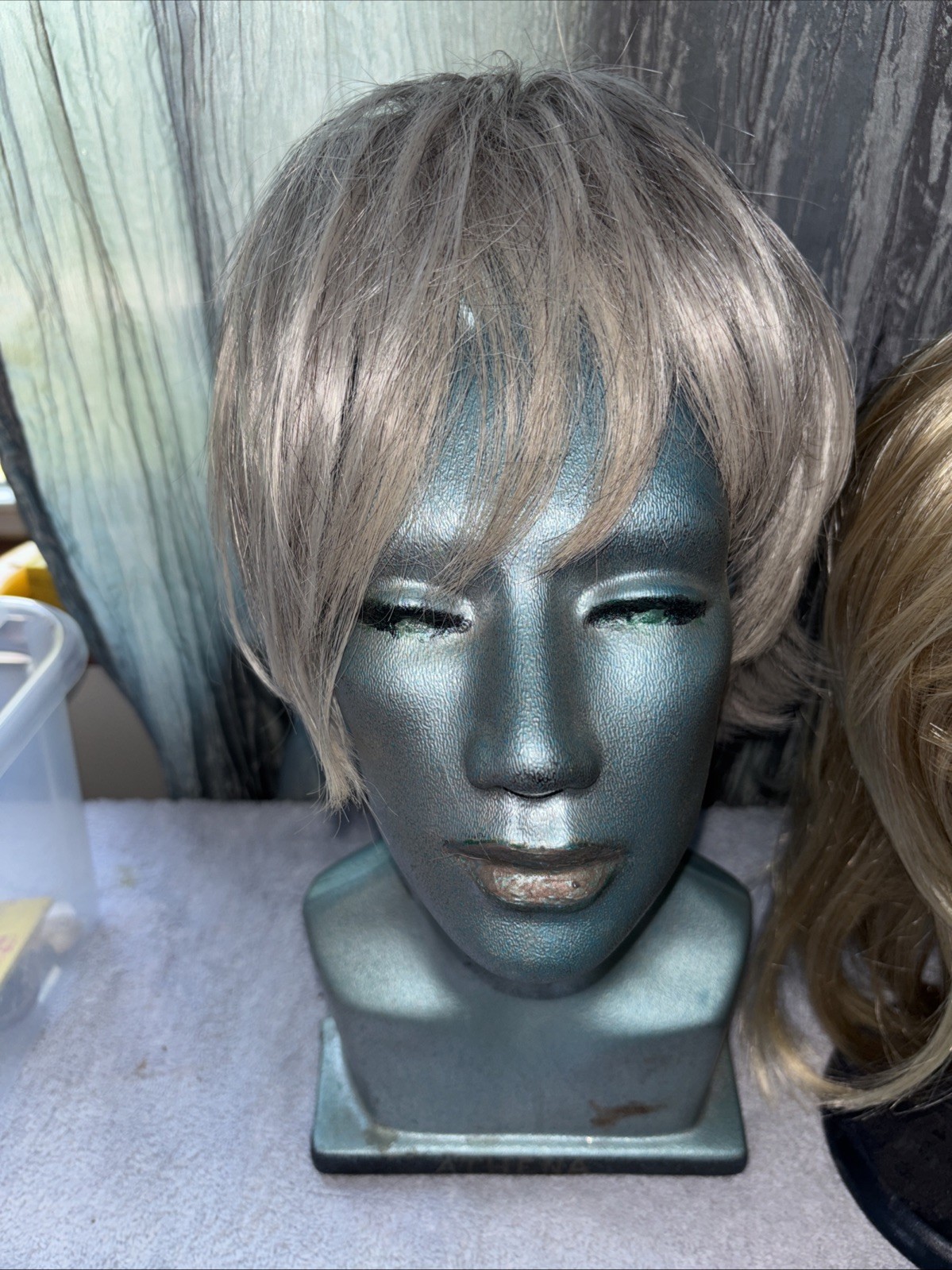 3 Wigs: Sandy, Light Blonde & Grey Wigs Straight Long & Short TLC brand