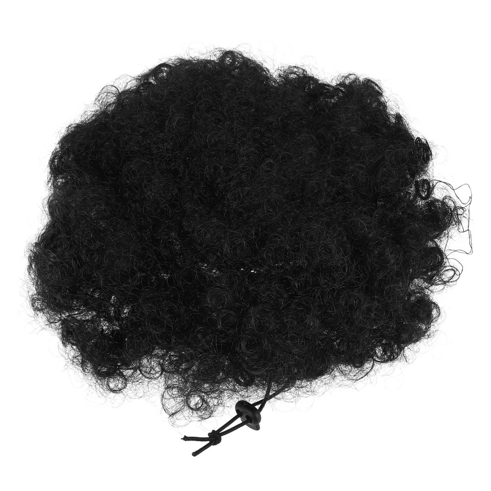 African Drawstring Ponytail Human Hair Extensions Black 8 Inch Large Size