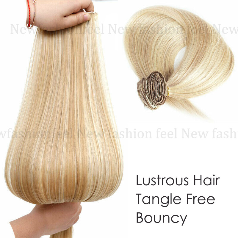Extra Thick Double Weft Remy Clip In 100% Human Hair Extensions Full Head AAAAAA