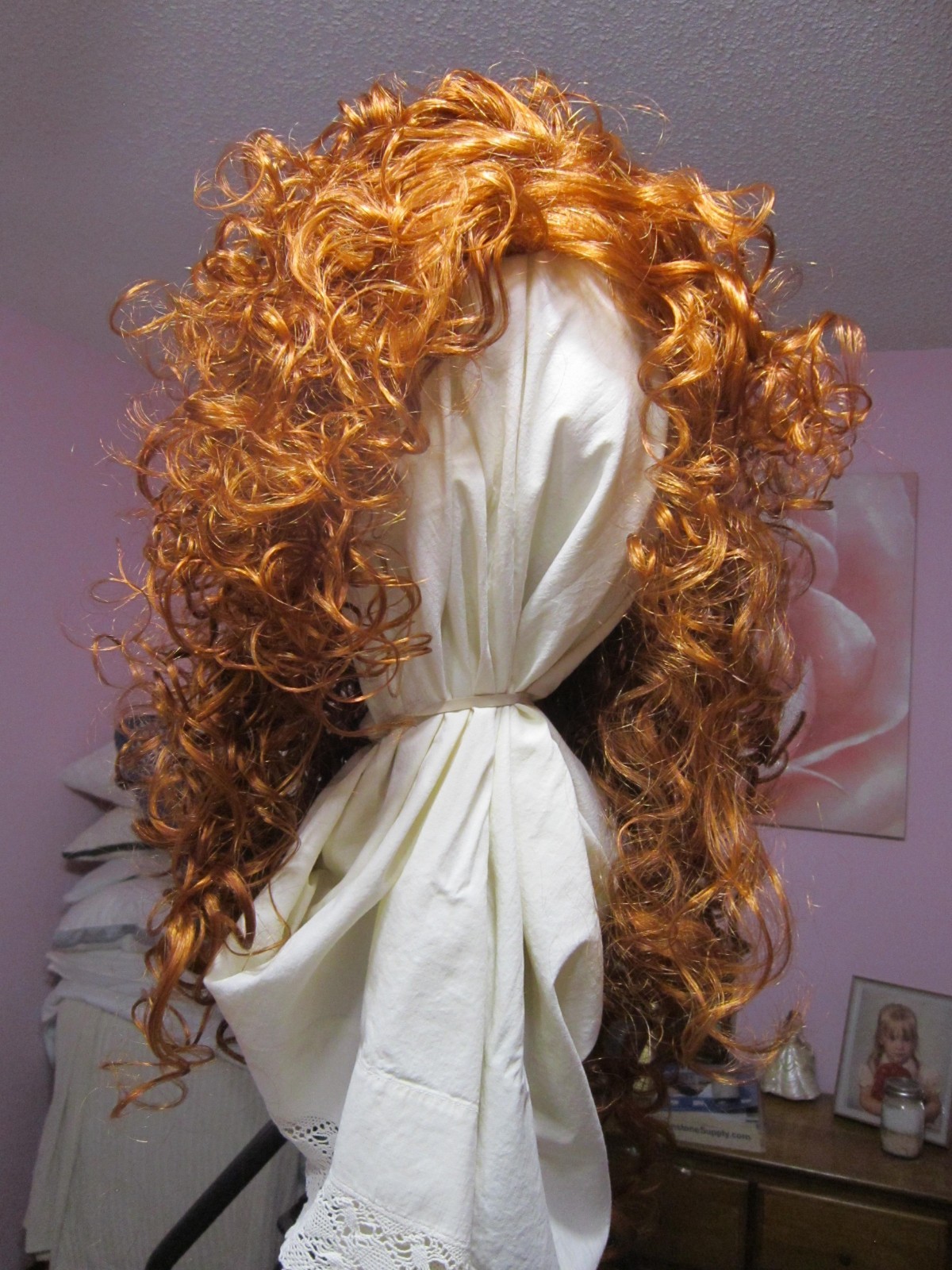 Long Red Curly Hair Wig – 24″ Long- New Look Collection – Diana- Modacrylic