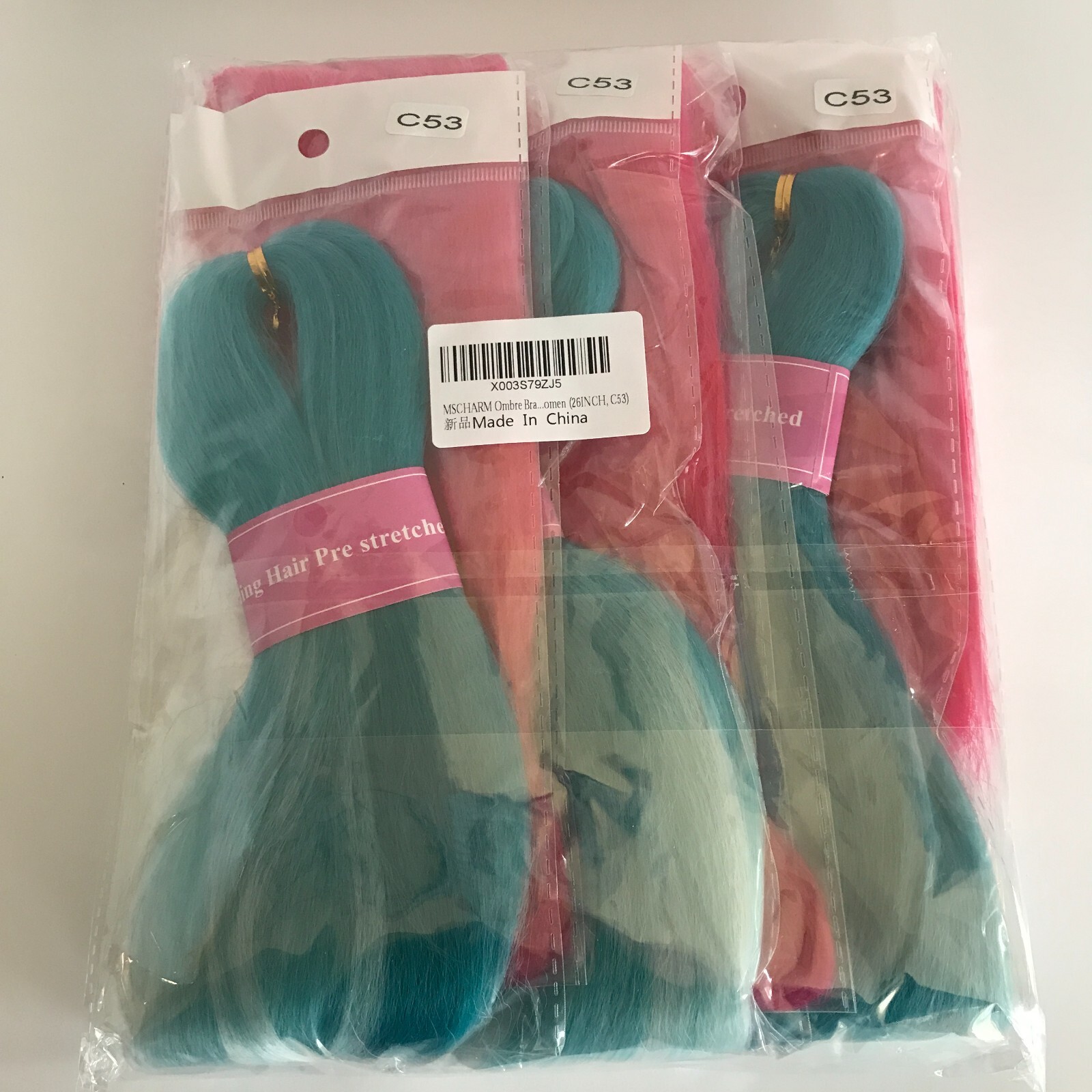 Braiding Hair 26 Inches 3 Pack Ombré Colored Braiding Hair Pre Stretched Fourth
