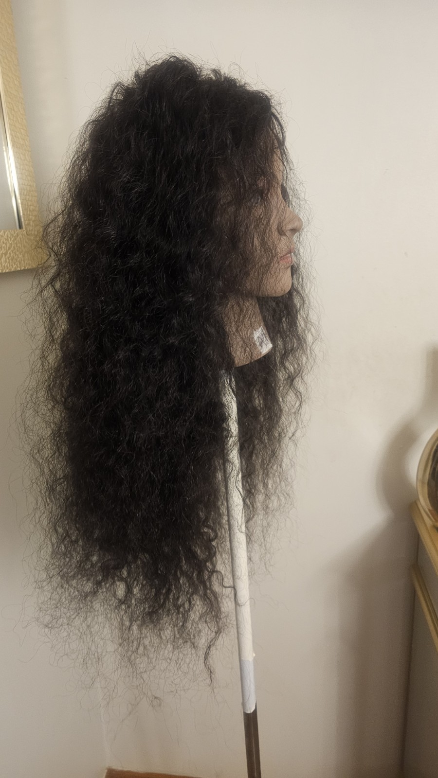 High Quality regular Top Black 24 to 26″ curly 100% Virgin Human Hair Lace Wig