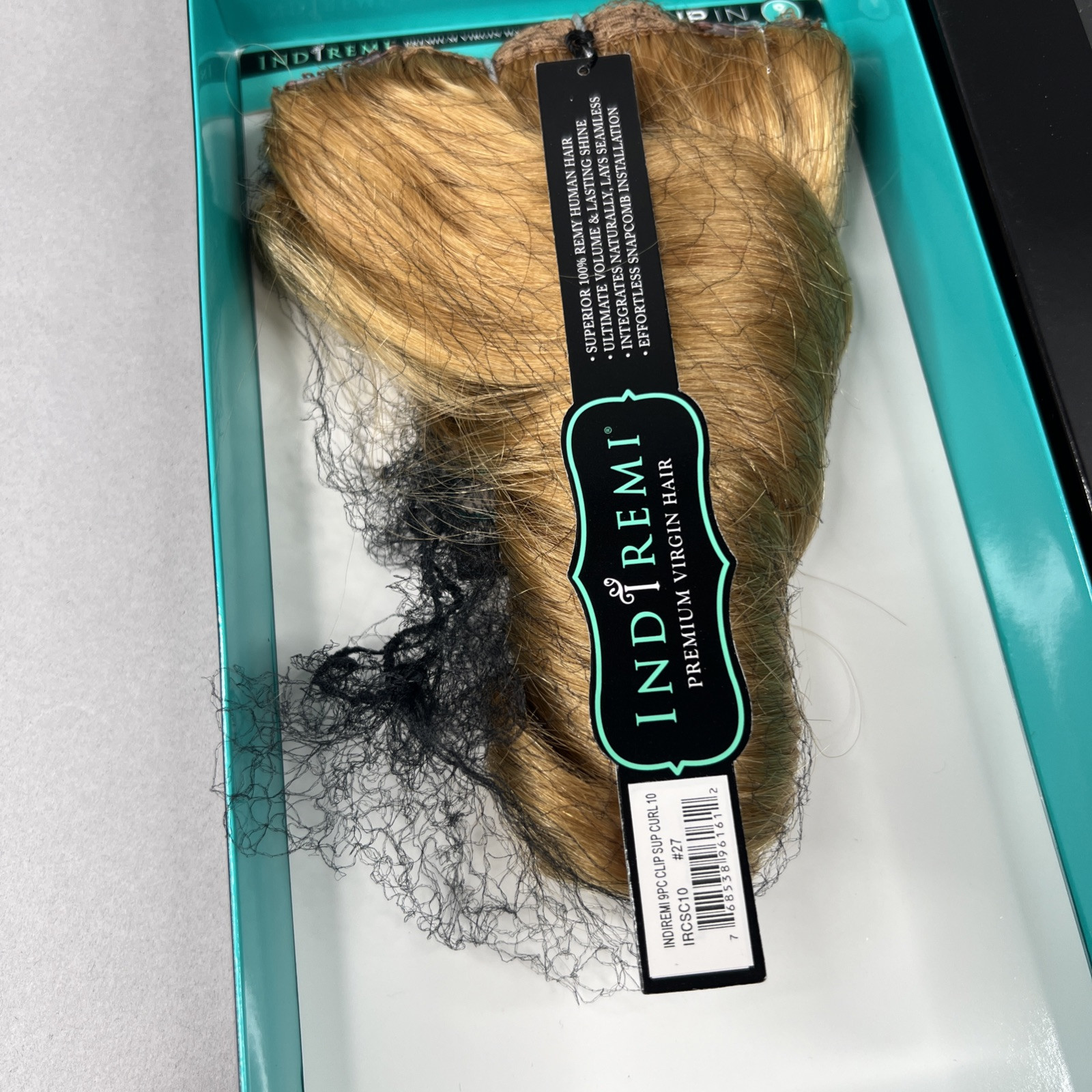 Indi Remi 9 Pc 10” Clip-in #27 Honey Blonde Super Romance Curl Human Virgin Hair
