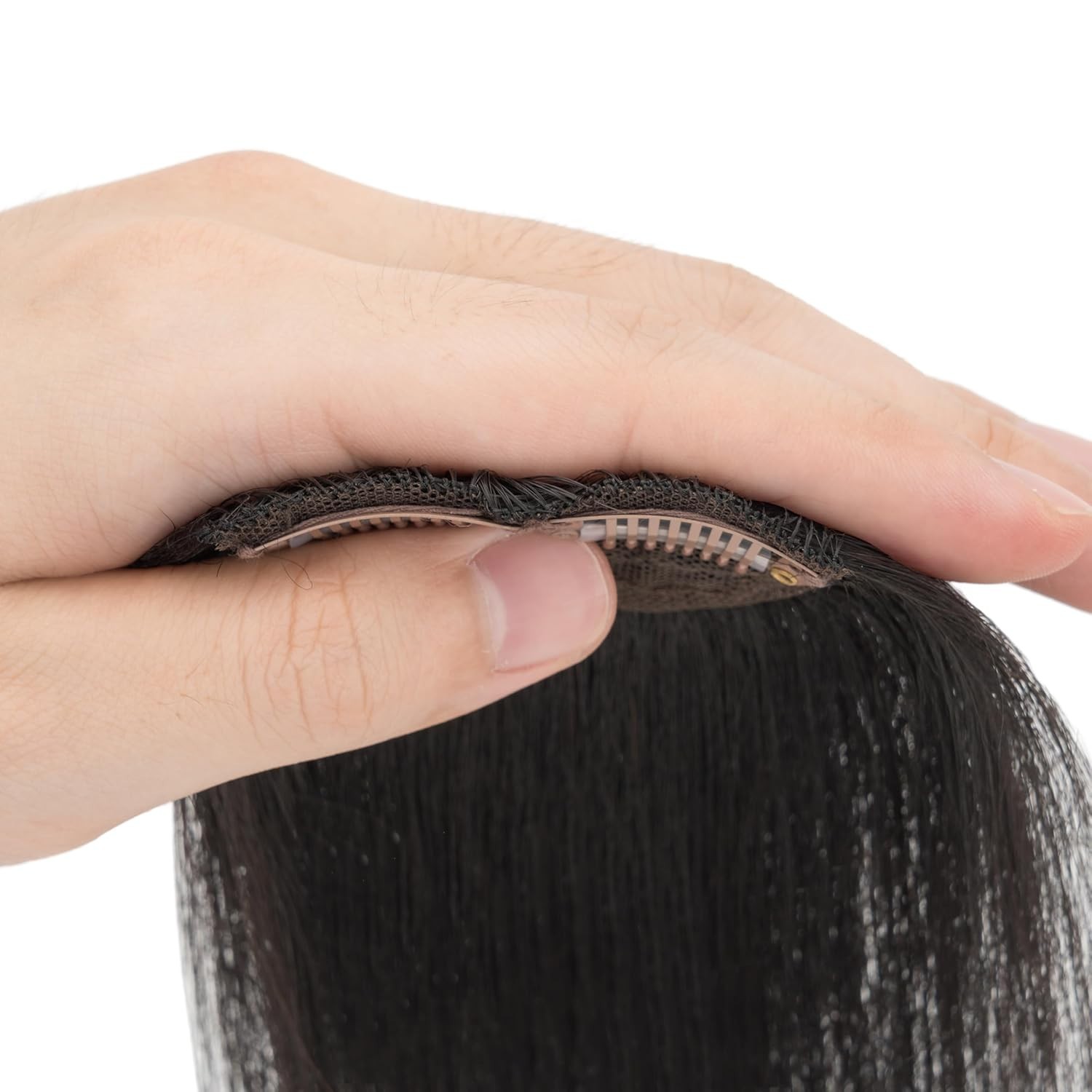 Clip in Short Hair Extensions 2PCS Seamless Invisible Real Human Hair 8Inch #1B