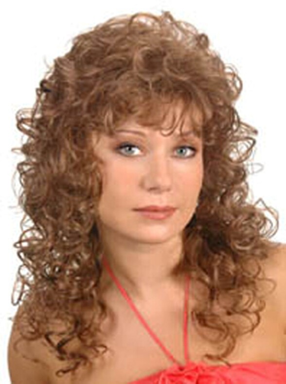 80S WOMENS SHOULDER-LENGTH LAYERED LOOSE CURLS CURLY HAIR WIG W/ BANGS VICTORIAN