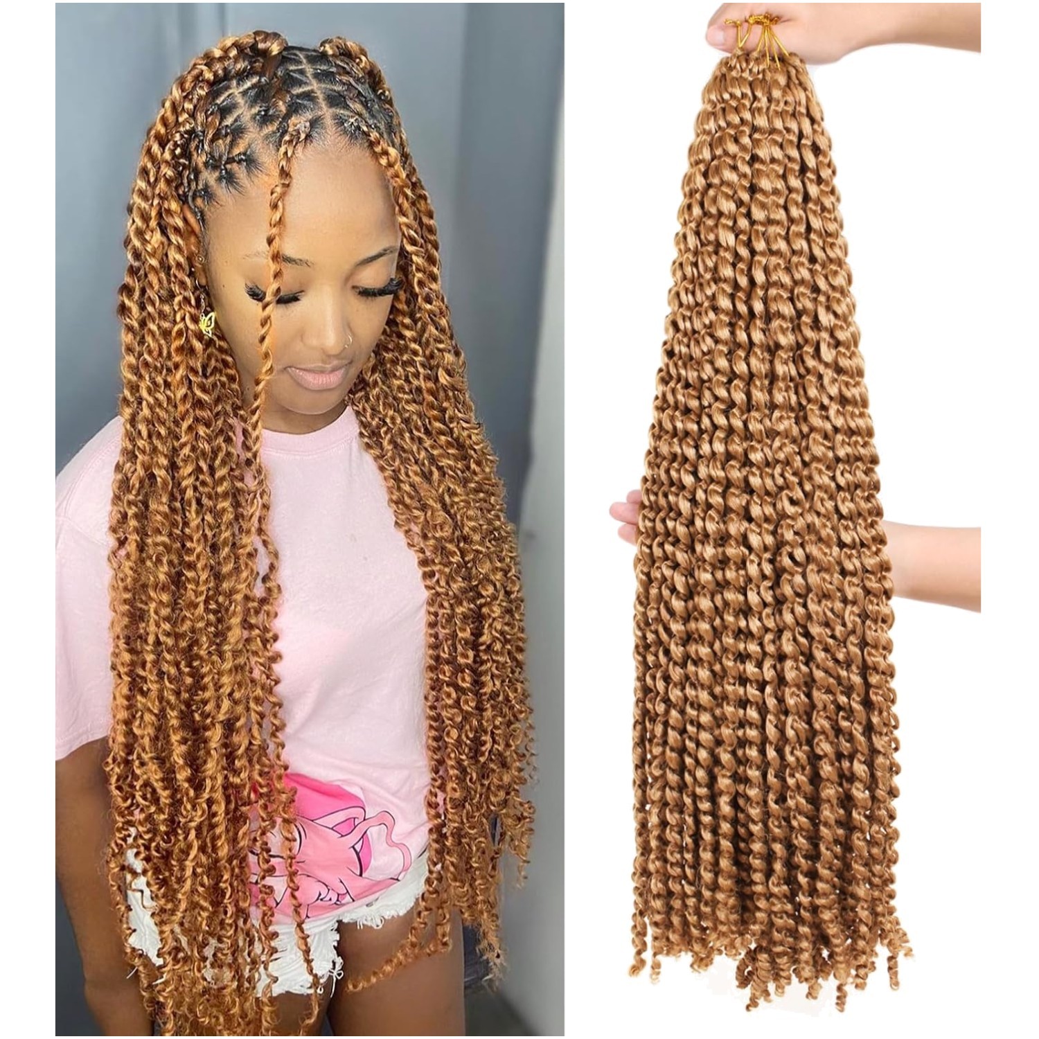 Curly 30 Inch Synthetic Passion Twist Crochet Hair – Ideal for Protective Styles